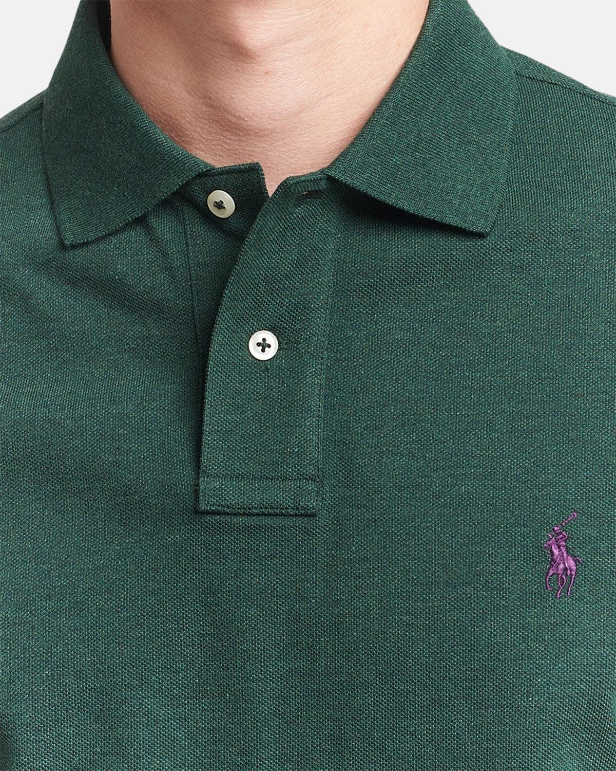 RALPH LAUREN CUSTOM SLIM FIT MESH POLO SHIRT SCOTCH PINE HEATHER - Image 5