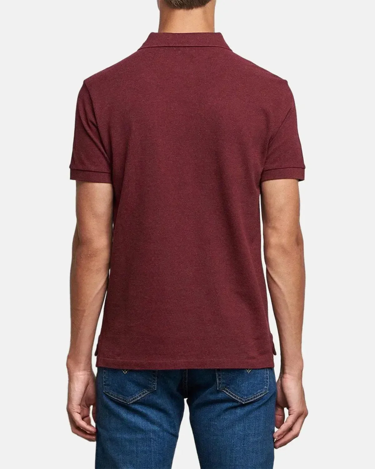 RALPH LAUREN MENS CUSTOM SLIM FIT MESH POLO SHIRT SPRING WINE HEATHER - Image 3