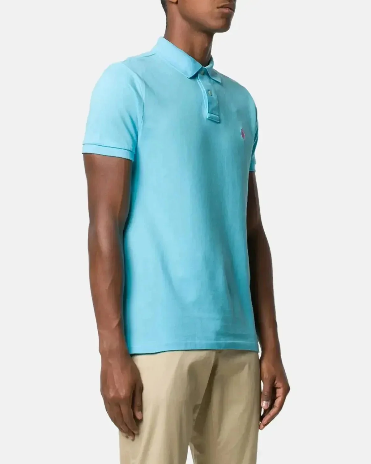 RALPH LAUREN CUSTOM SLIM FIT MESH POLO SHIRT TURQUOISE NOVA - Image 2