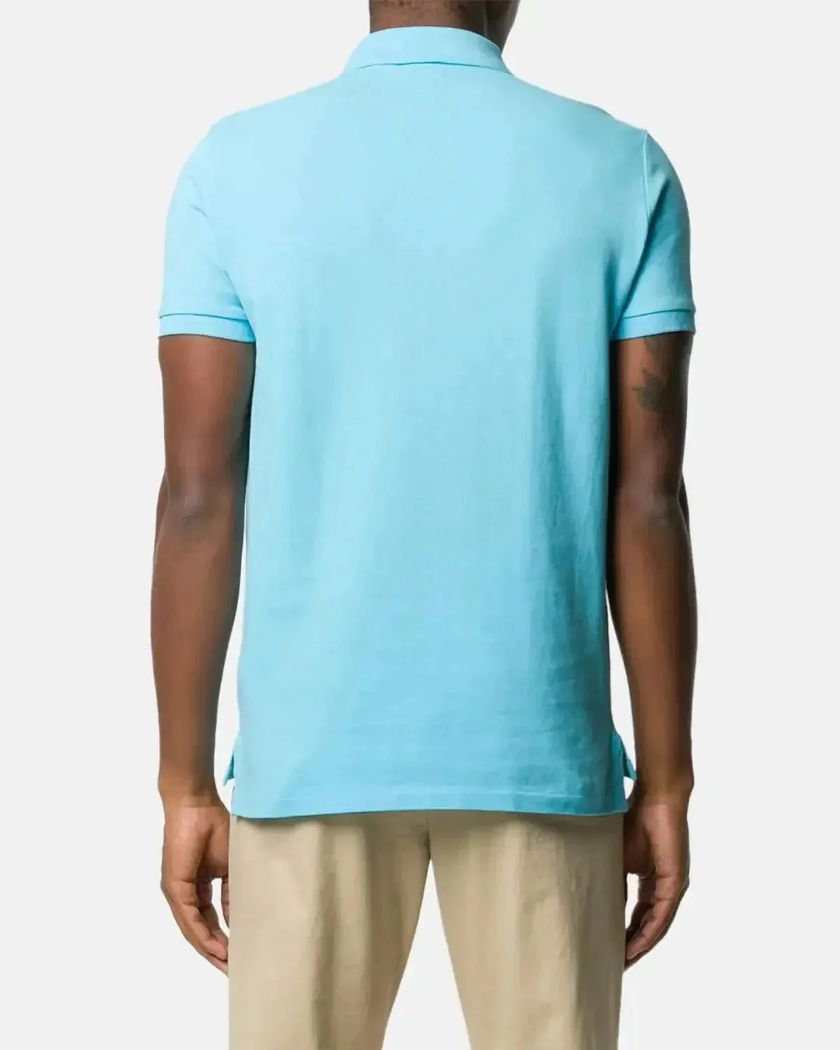 RALPH LAUREN CUSTOM SLIM FIT MESH POLO SHIRT TURQUOISE NOVA - Image 3