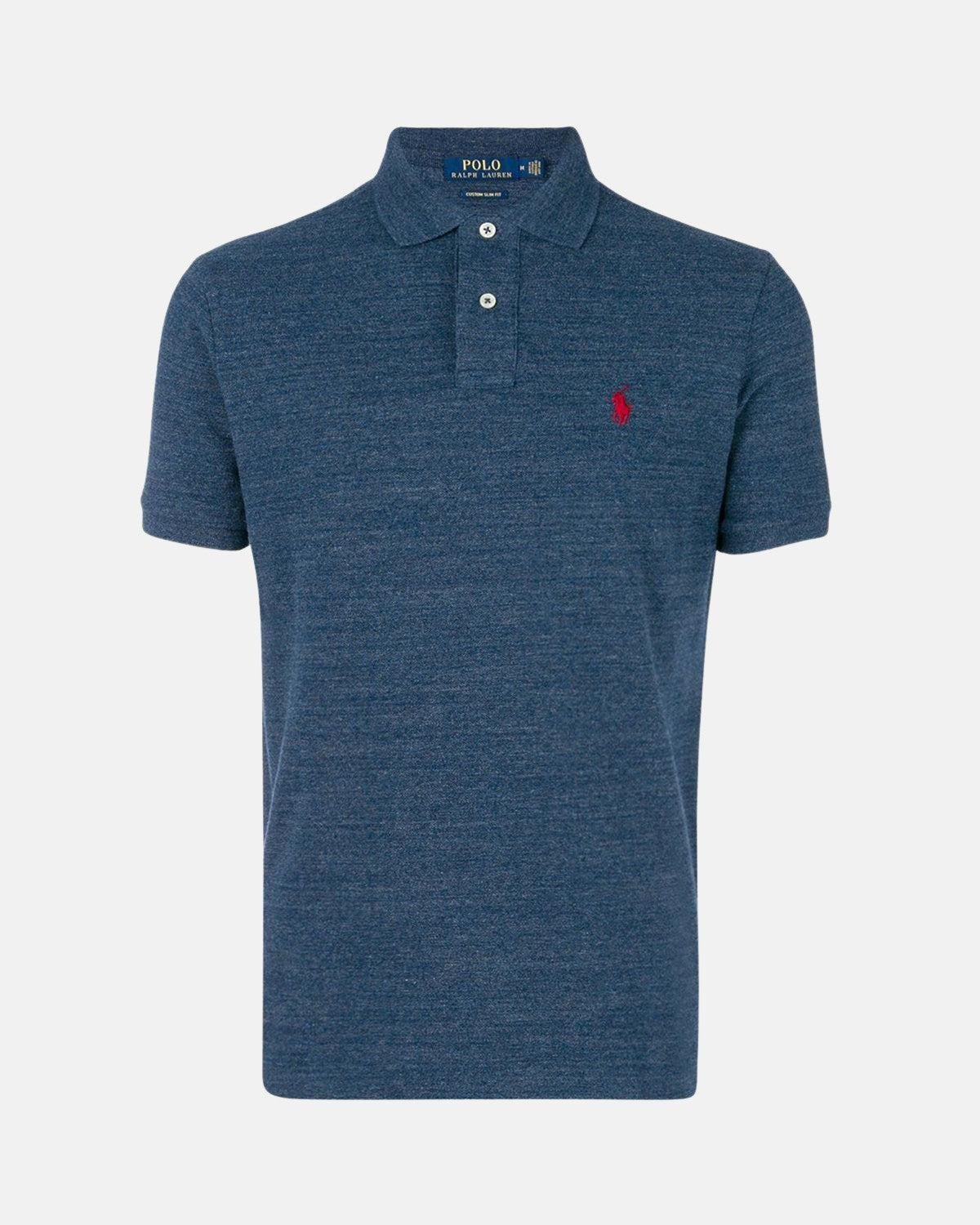 RALPH LAUREN CUSTOM SLIM FIT POLO SHIRT ROYAL HEATHER