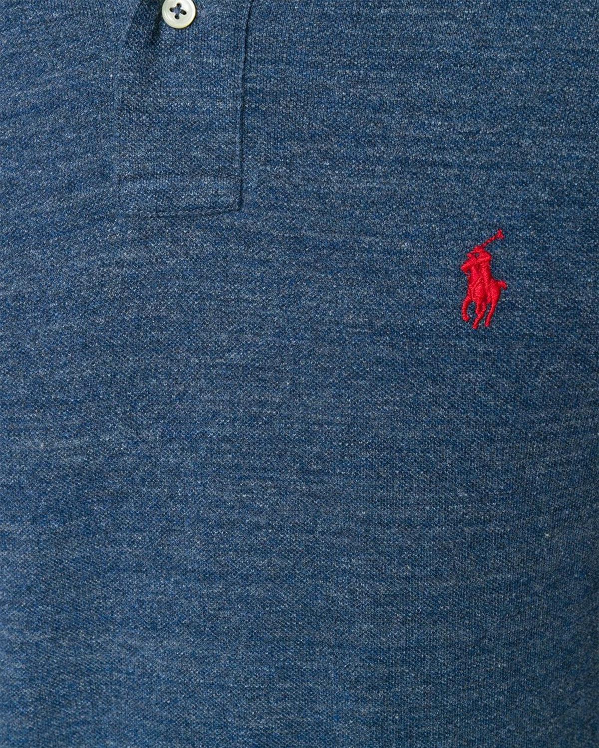 RALPH LAUREN CUSTOM SLIM FIT POLO SHIRT ROYAL HEATHER - Image 4