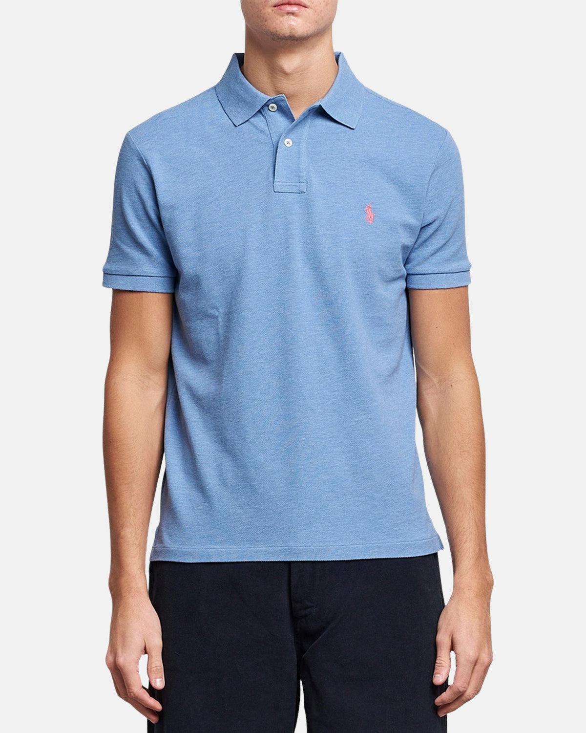 RALPH LAUREN CUSTOM SLIM FIT POLO SHIRT SOFT ROYAL HEATHER - Image 2