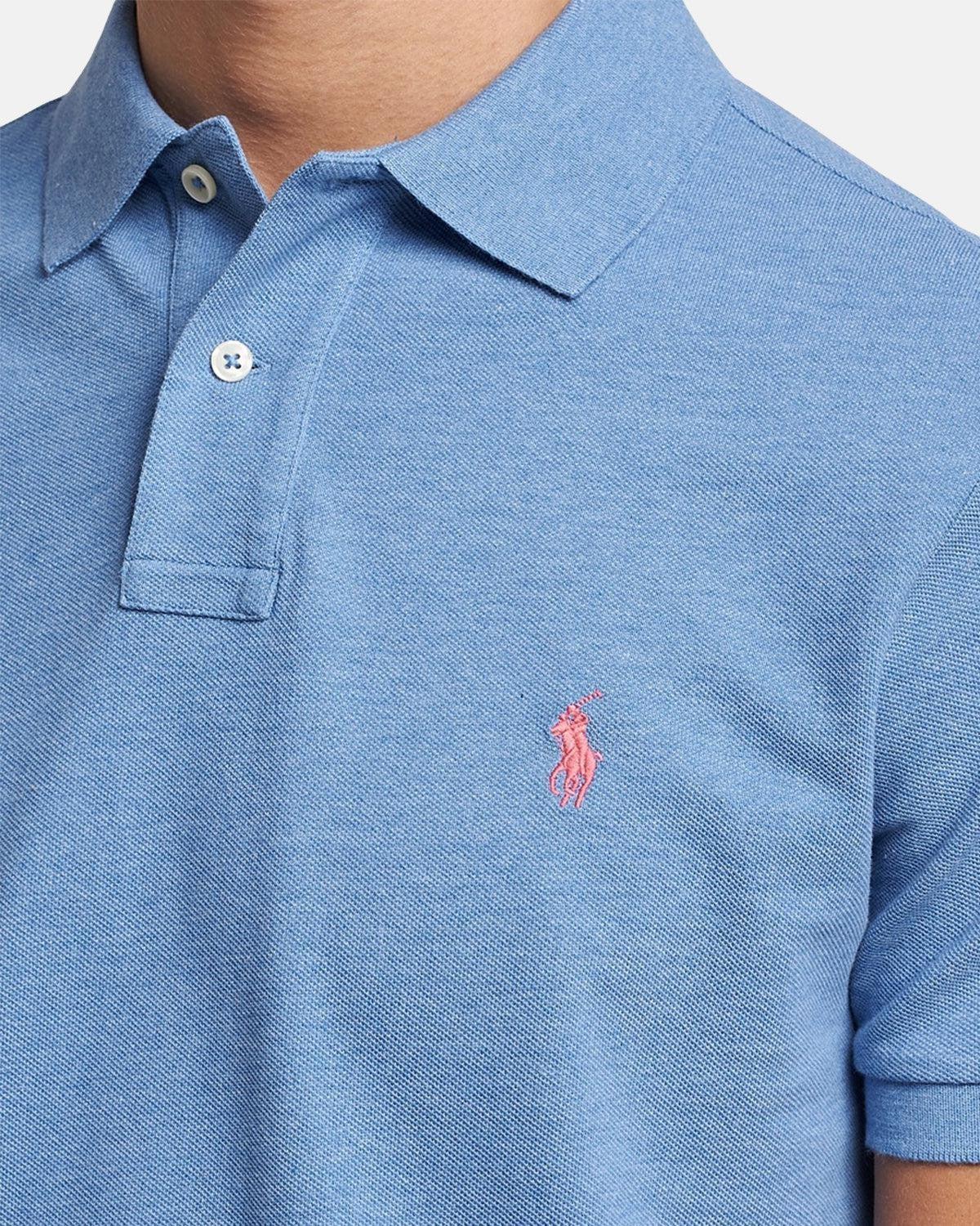 RALPH LAUREN CUSTOM SLIM FIT POLO SHIRT SOFT ROYAL HEATHER - Image 4