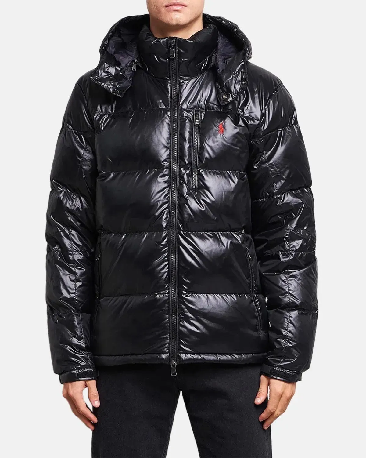 RALPH MENS LAUREN GORHAM GLOSSED DOWN JACKET BLACK GLOSSY - Image 2