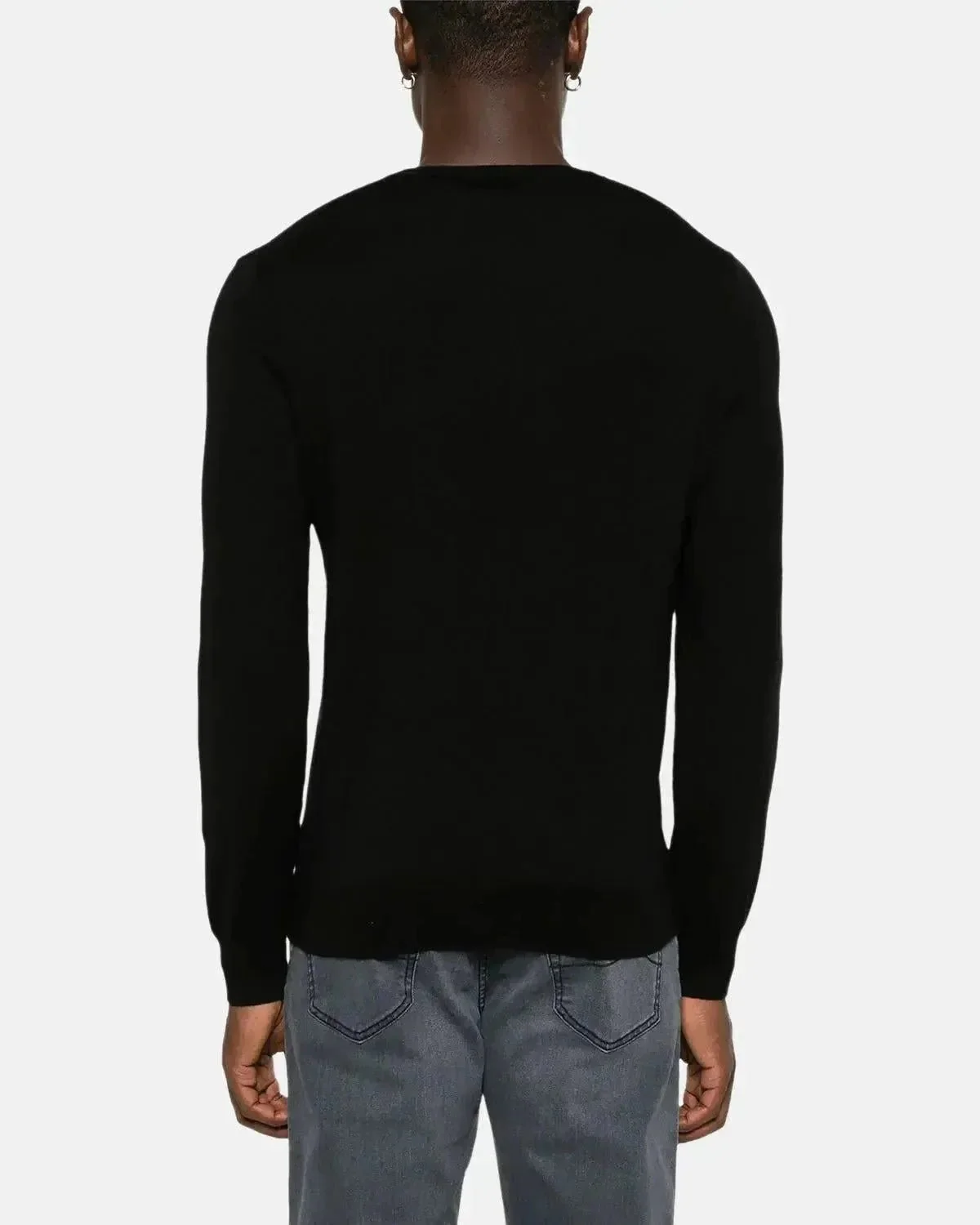 RALPH LAUREN SLIM FIT WASHABLE WOOL CREWNECK JUMPER BLACK - Image 3