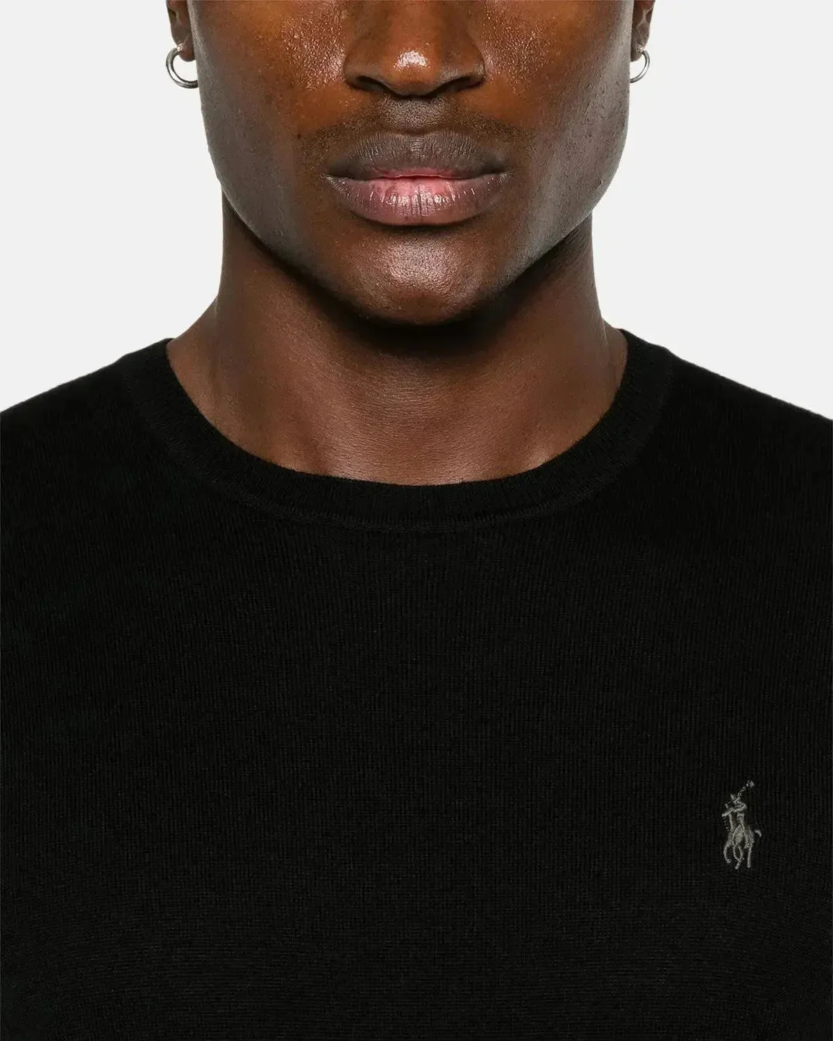 RALPH LAUREN SLIM FIT WASHABLE WOOL CREWNECK JUMPER BLACK - Image 5