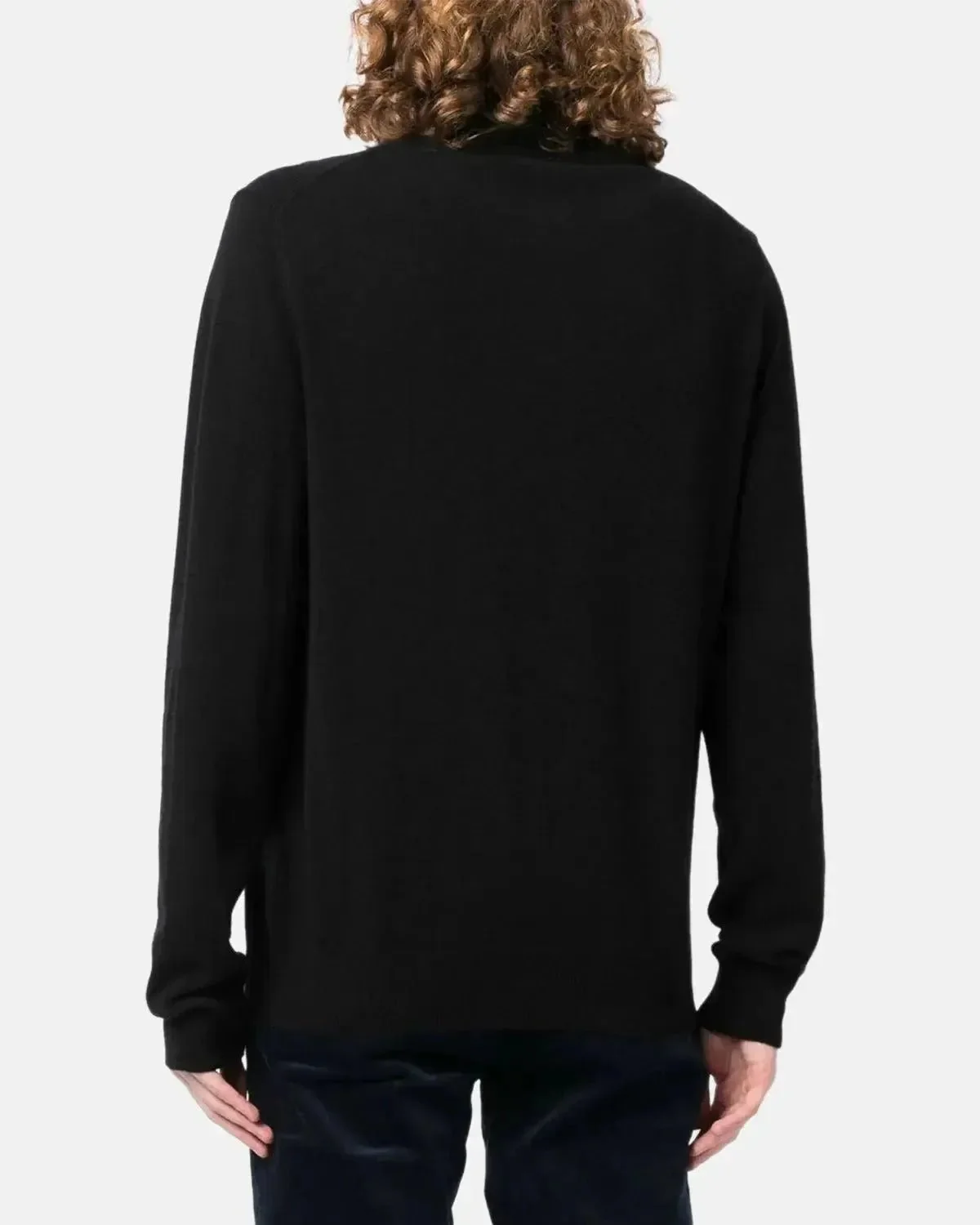 RALPH LAUREN MENS WOOL 1/4 ZIP JUMPER BLACK - Image 3