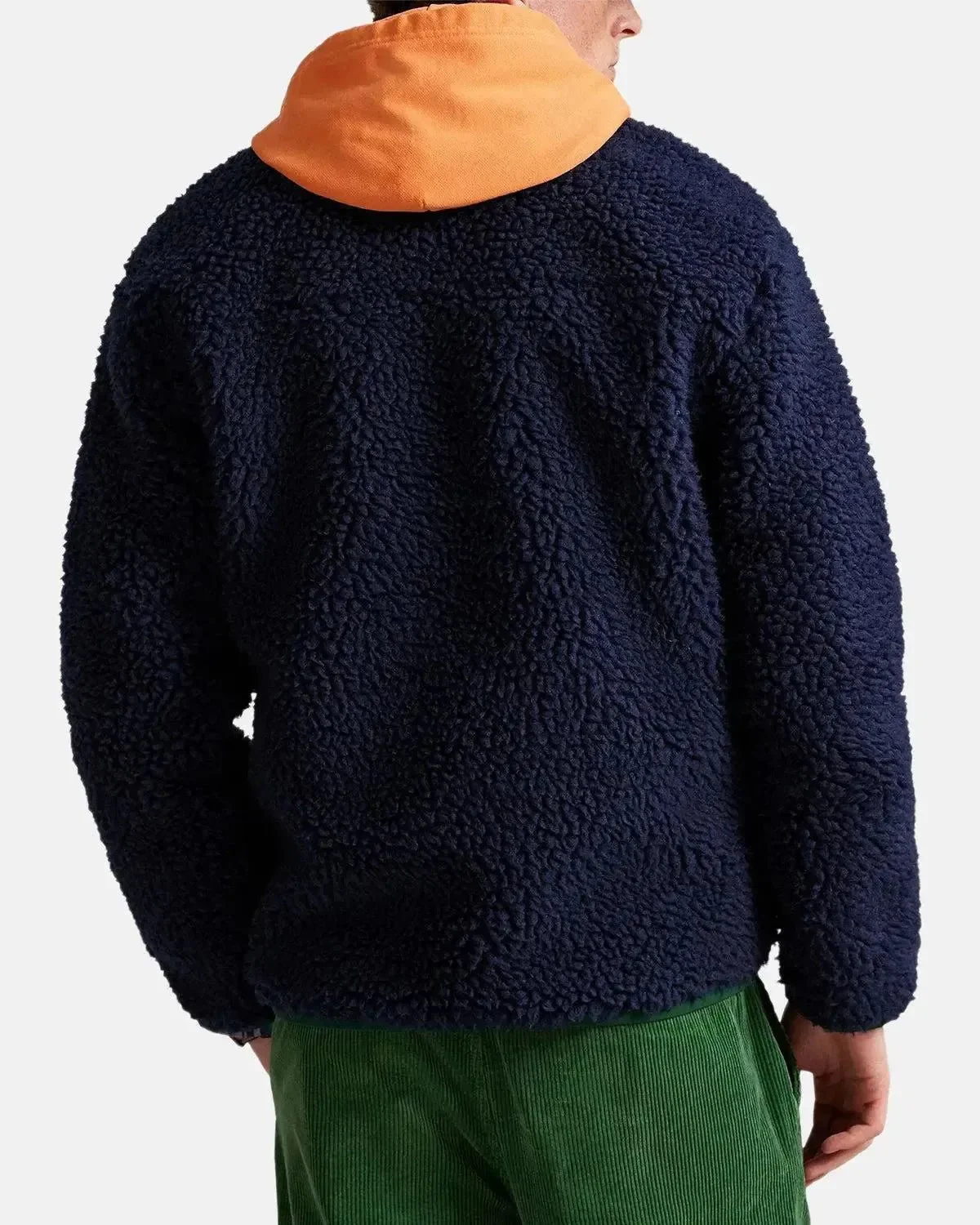 RALPH LAUREN MENS WOOL BORG LOGO SHERPA ZIP THROUGH FLEECE CRUISE NAVY - Image 3