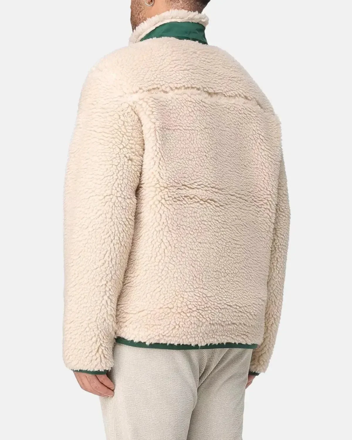RALPH LAUREN MENS WOOL BORG LOGO SHERPA ZIP THROUGH FLEECE RANCH CREAM - Image 3