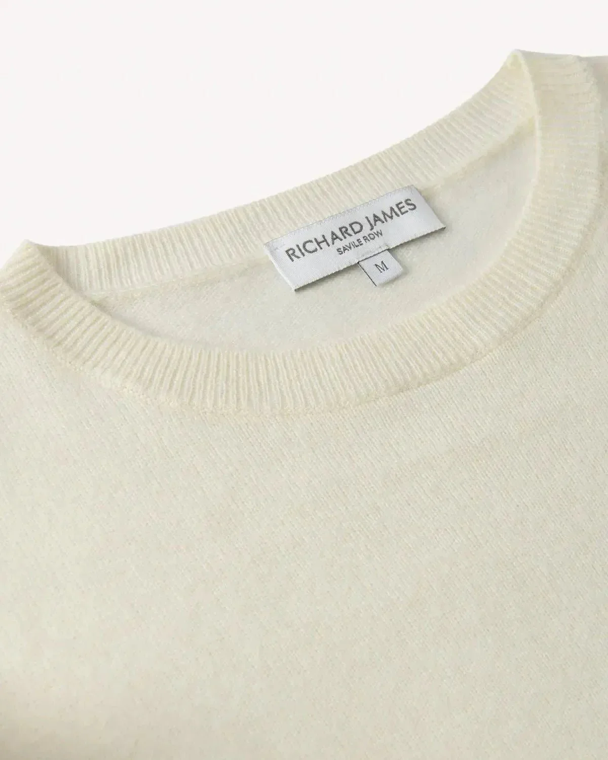 Richard James Cashmere Mix Crew Neck Knit Cream - Image 4