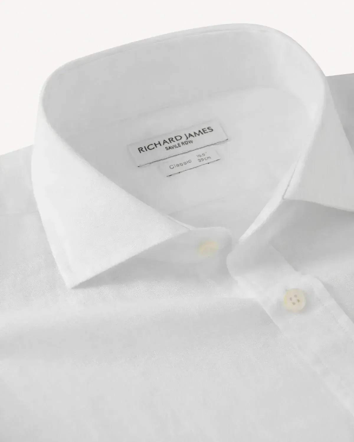 Richard James Classic Linen Shirt White - Image 2