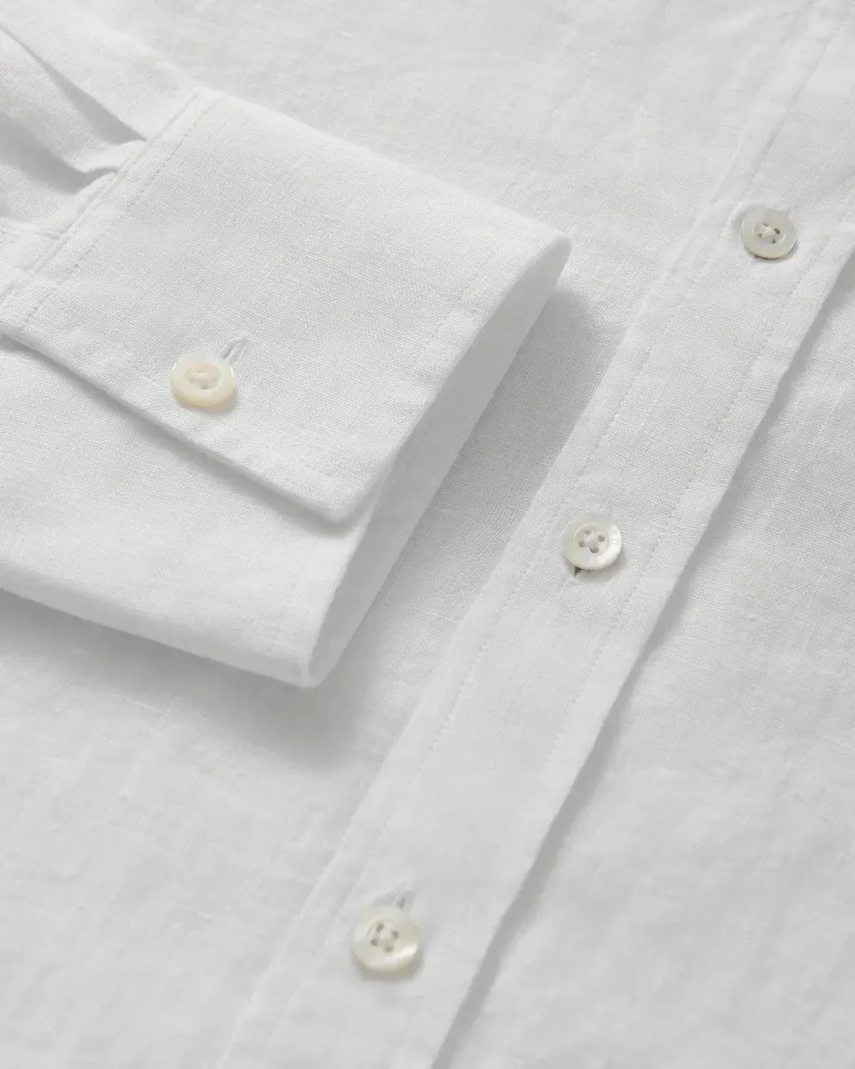 Richard James Classic Linen Shirt White - Image 3