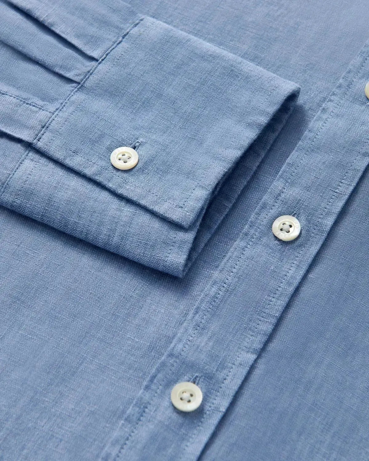 Richard James Classic Linen Shirt Denim - Image 3