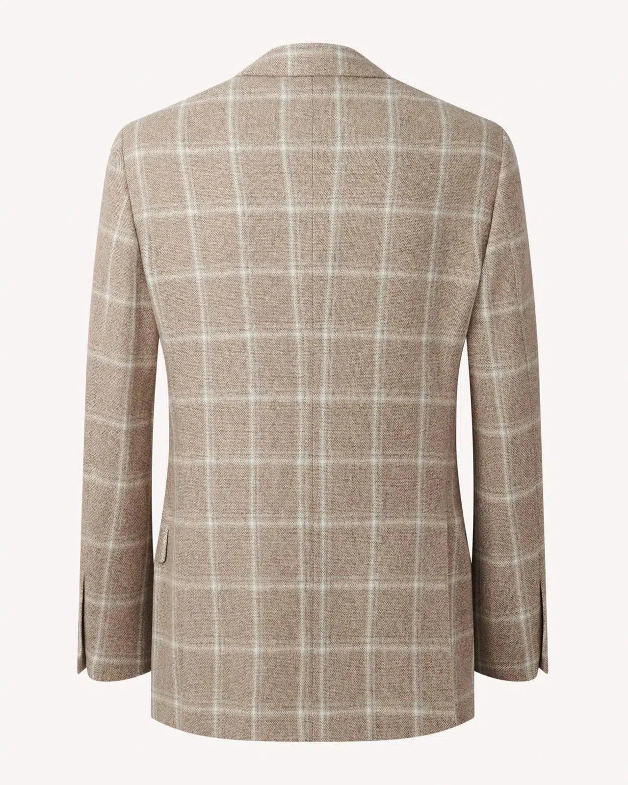 Richard James Double Breasted Large Window Check Jacket Biege Cream - Image 5