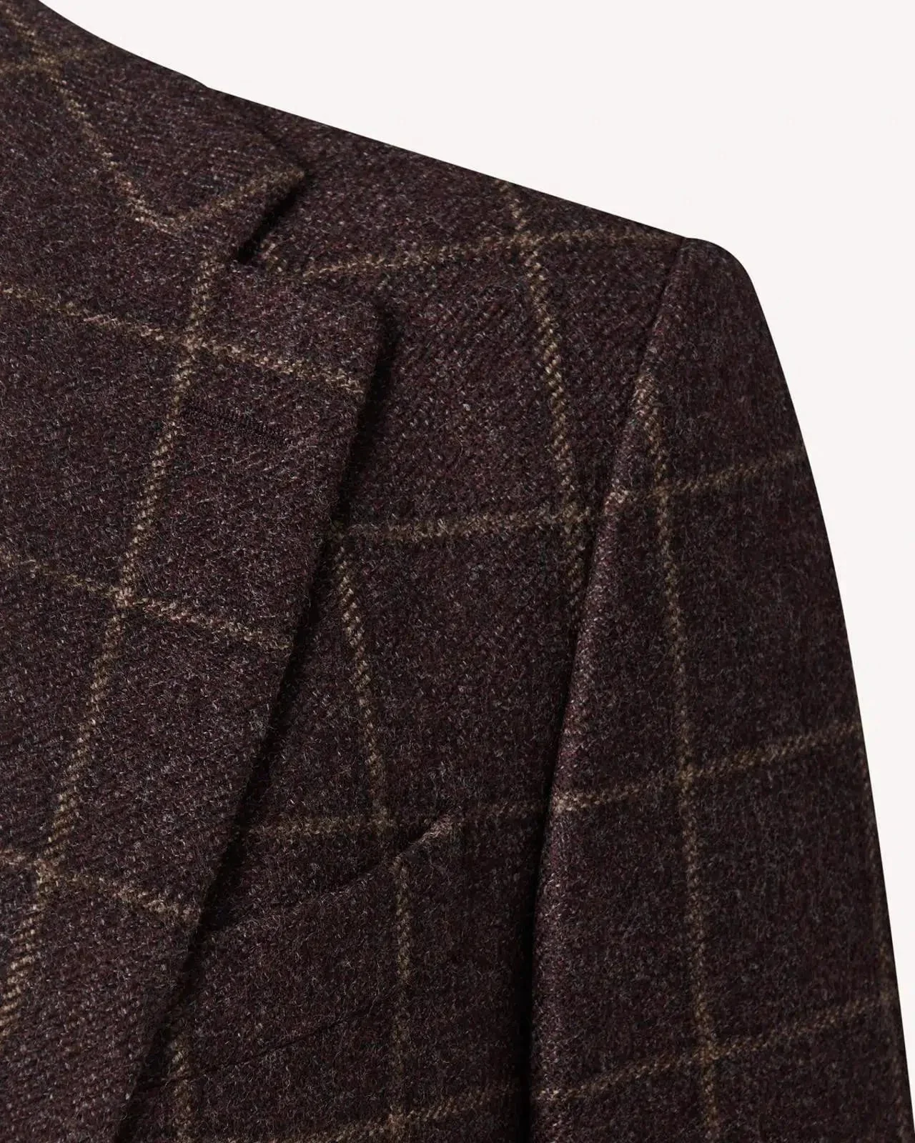 Richard James Large Window Check Tweed Jacket Brown Camel - Image 2