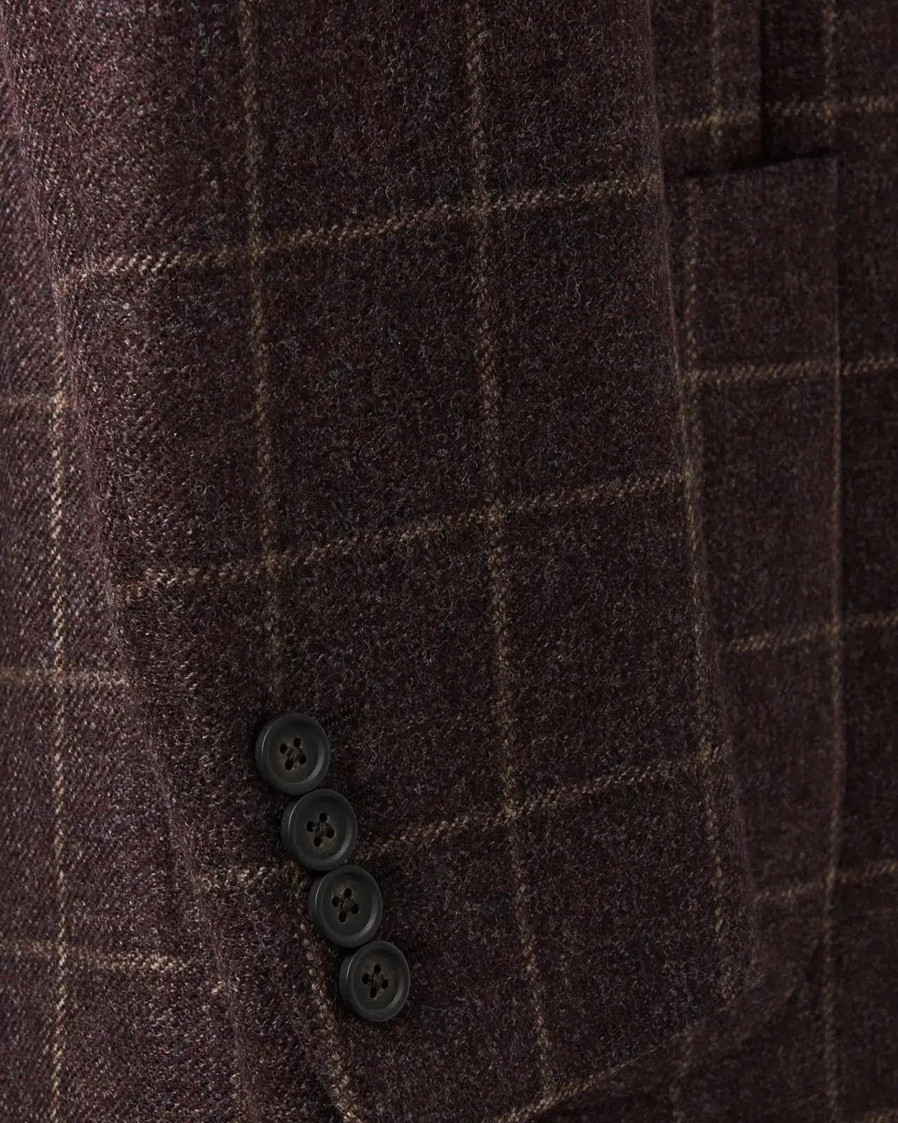 Richard James Large Window Check Tweed Jacket Brown Camel - Image 3