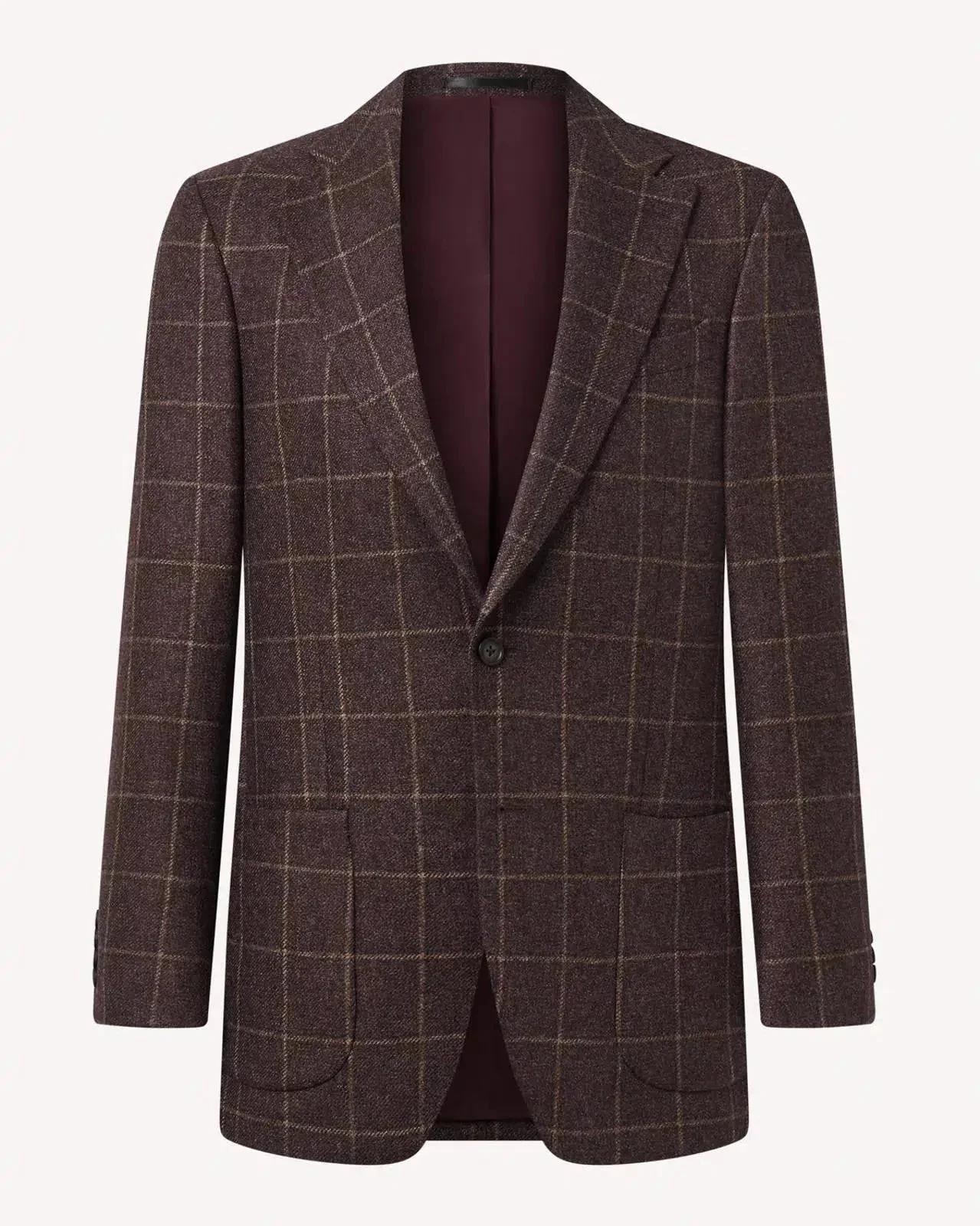 Richard James Large Window Check Tweed Jacket Brown Camel - Image 4