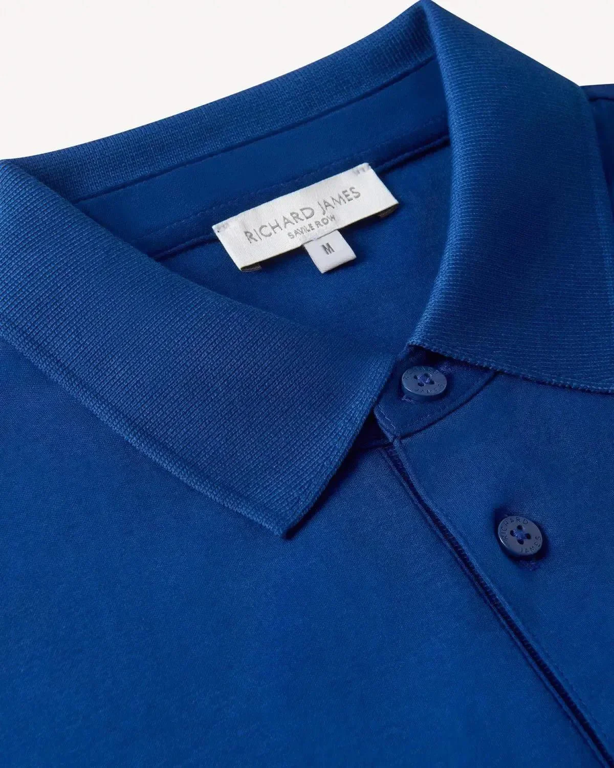 Richard James Mercerised Cotton Polo Shirt Air Force Blue - Image 5