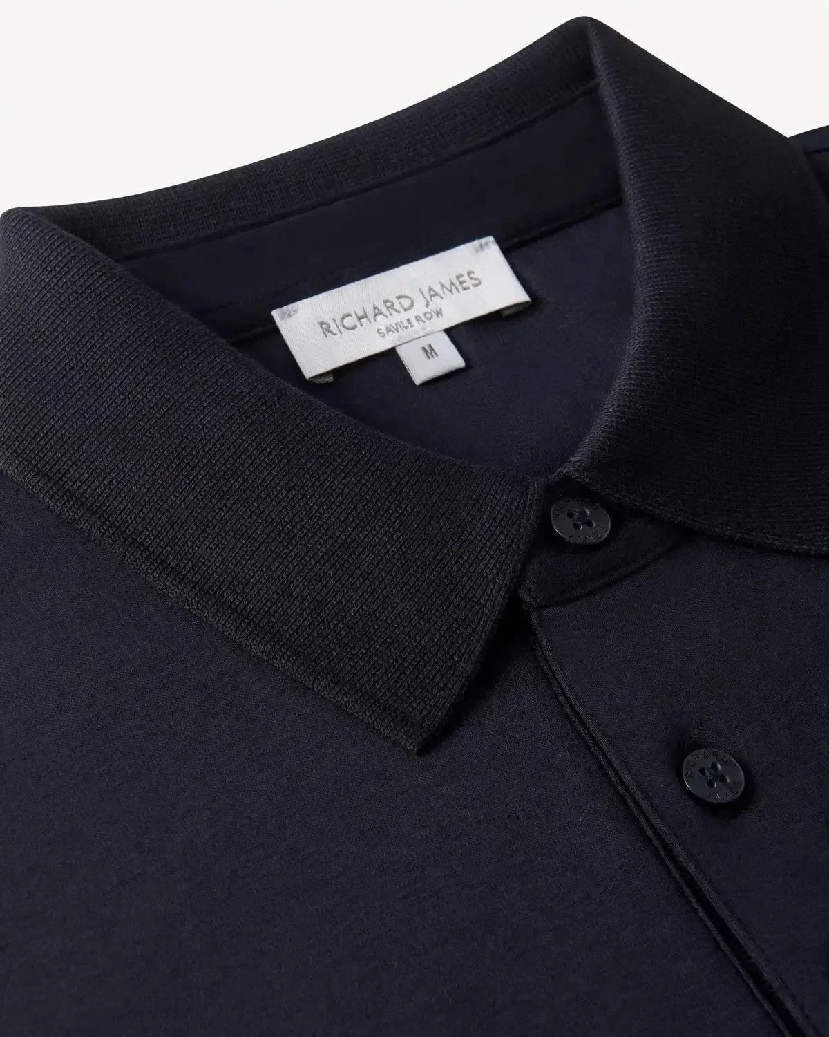 Richard James Mercerised Cotton Polo Shirt Navy - Image 5