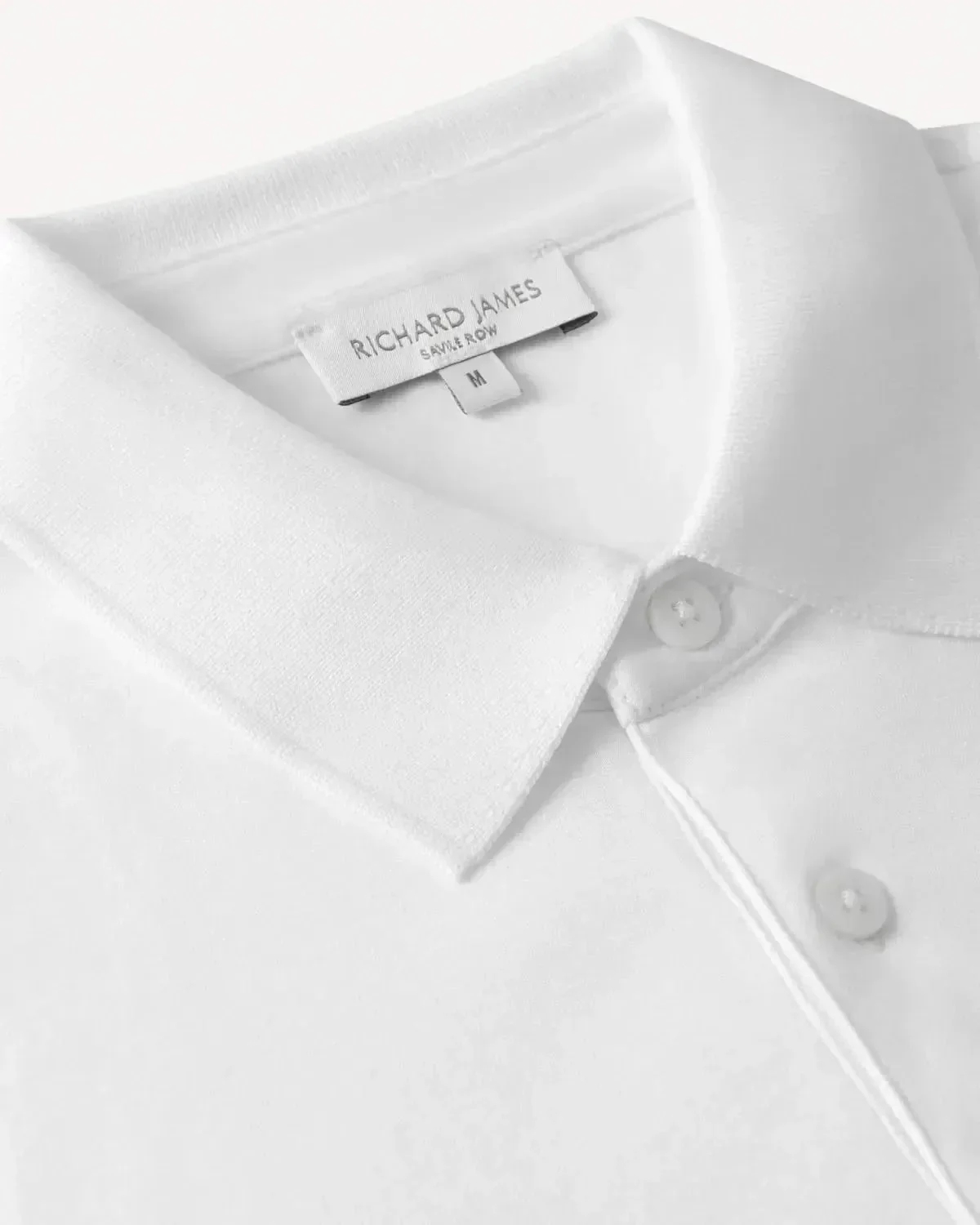 Richard James Mercerised Cotton Polo Shirt White - Image 5