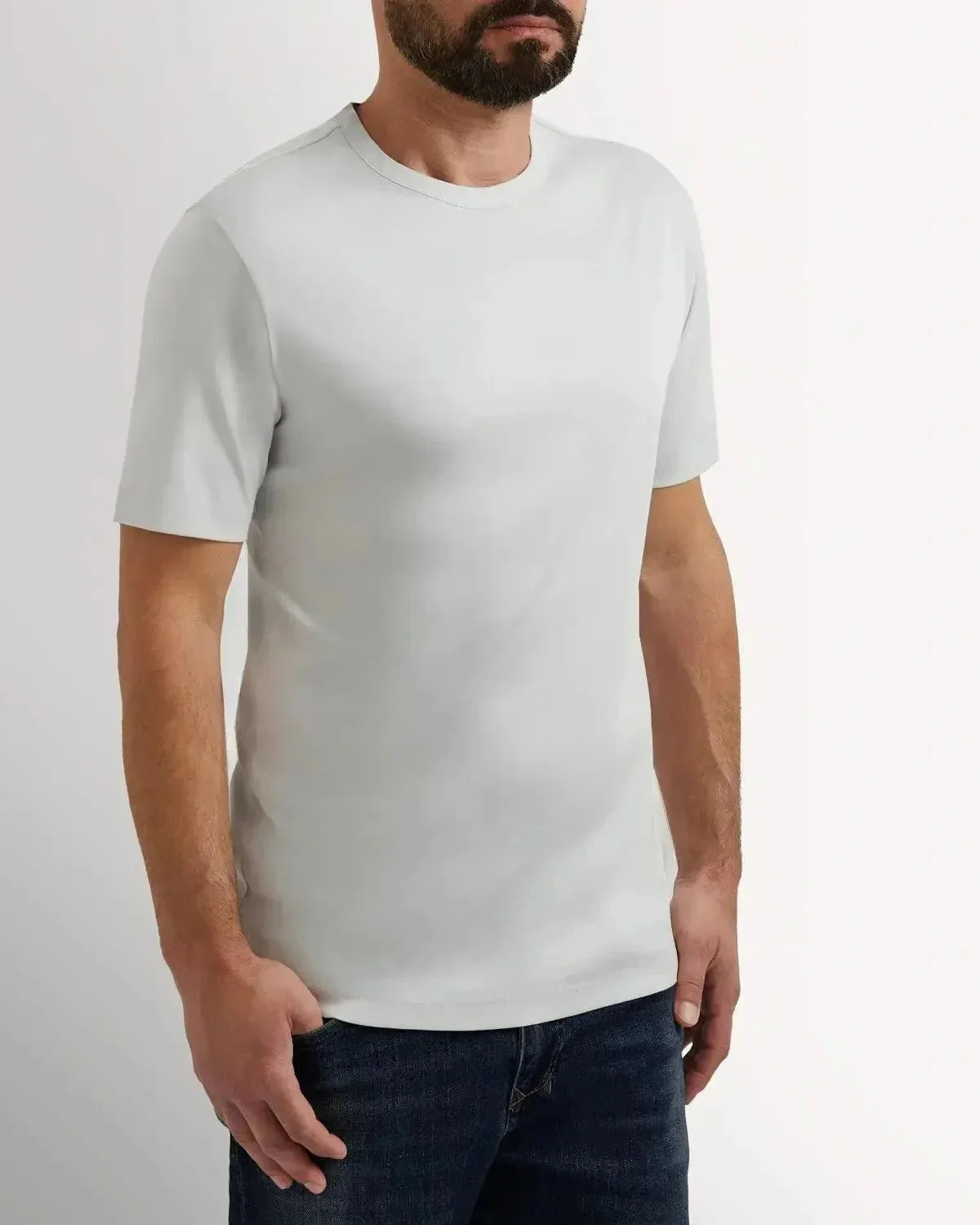 Richard James Mercerised Cotton T-Shirt Dove Grey - Image 2