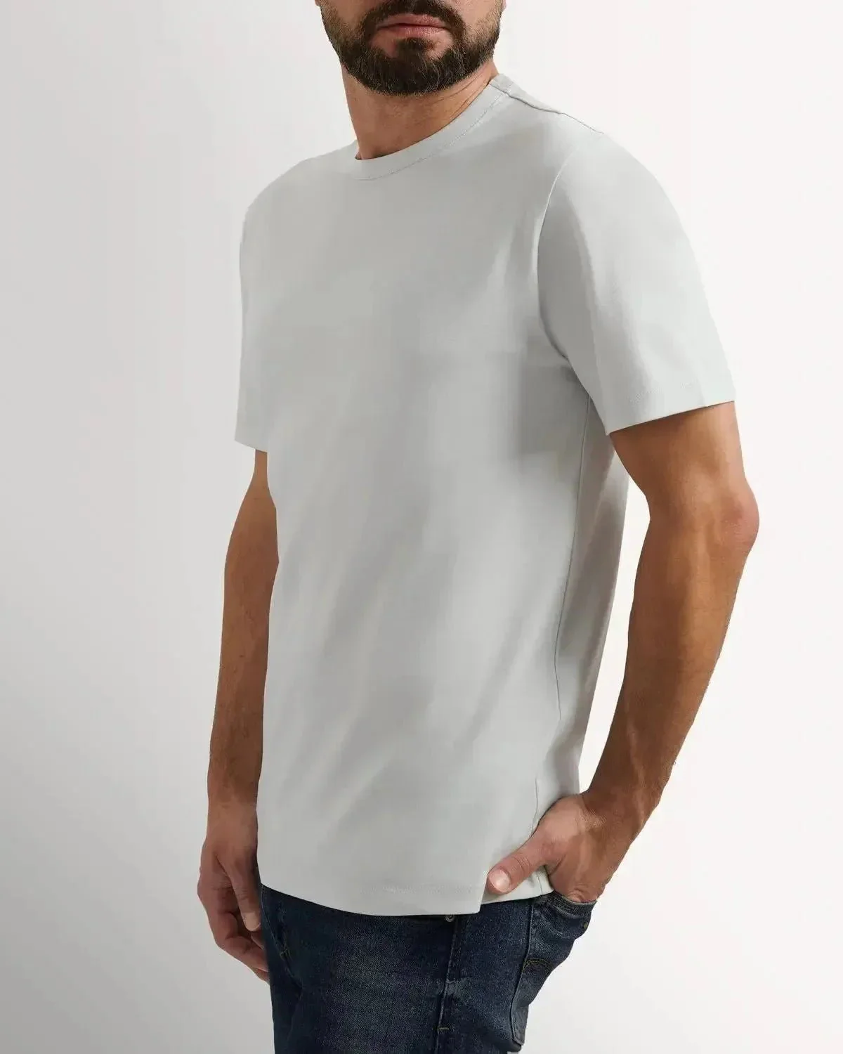 Richard James Mercerised Cotton T-Shirt Dove Grey - Image 3