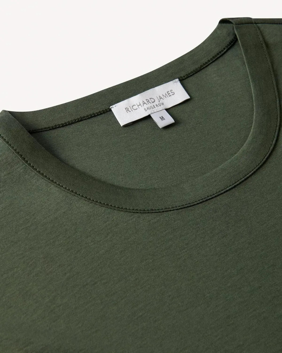 Richard James Mercerised Cotton T-Shirt Olive - Image 5