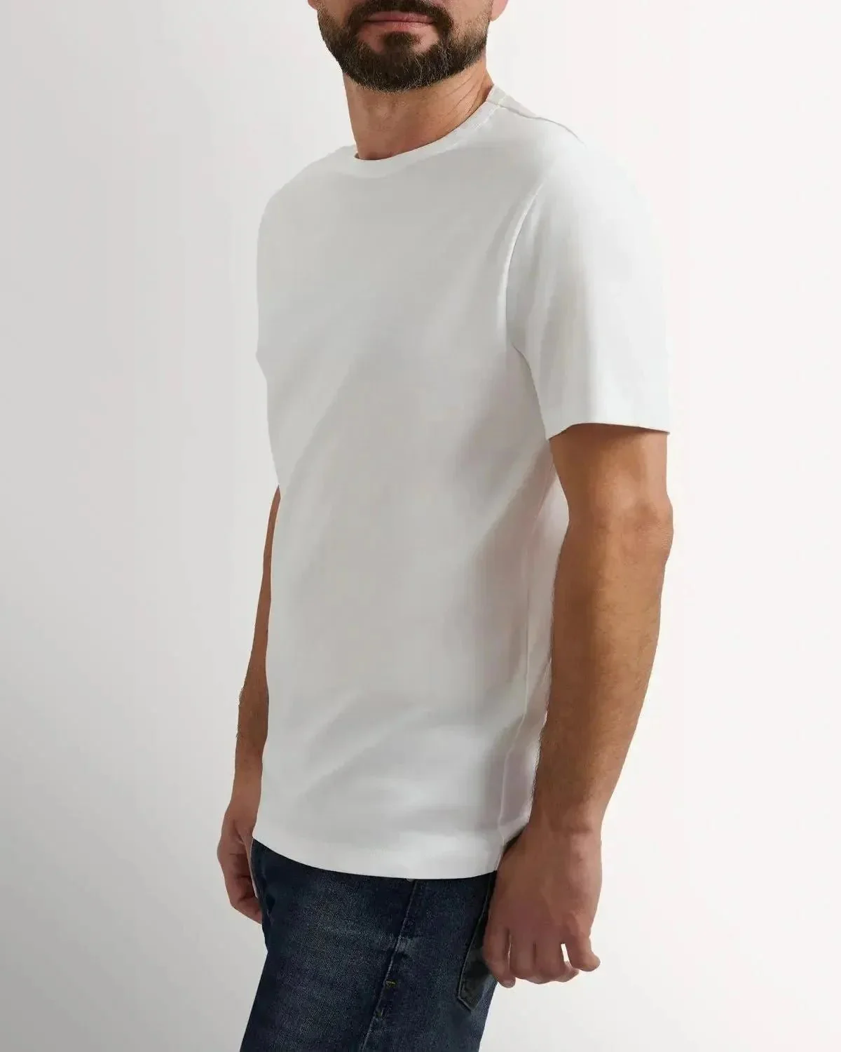 Richard James Mercerised Cotton T-Shirt White - Image 3