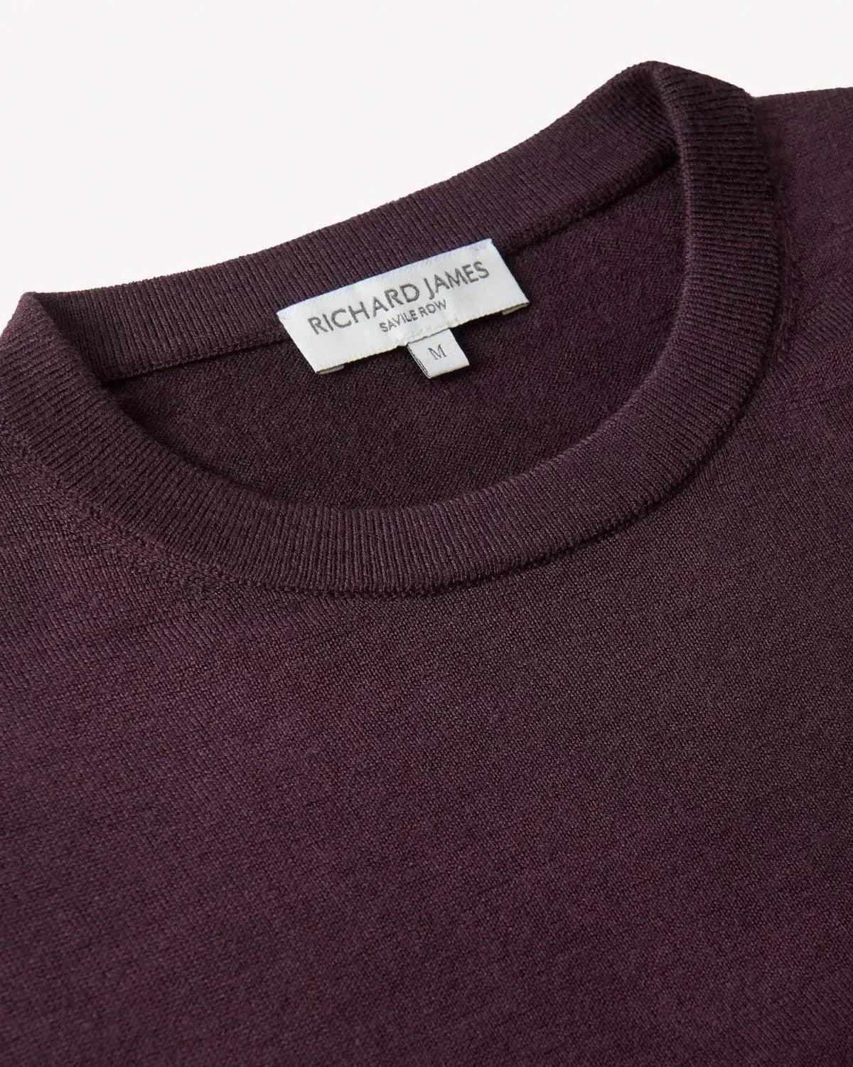 Richard James Merino Wool Crew Neck Knit Plum - Image 4
