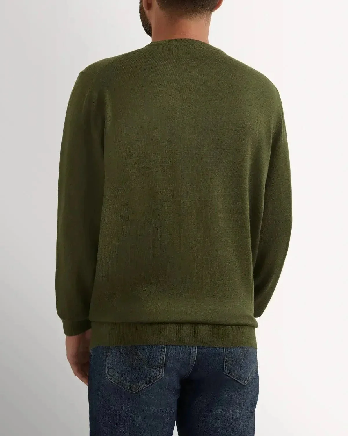 Richard James Merino Wool Crew Neck Knit Sage - Image 3
