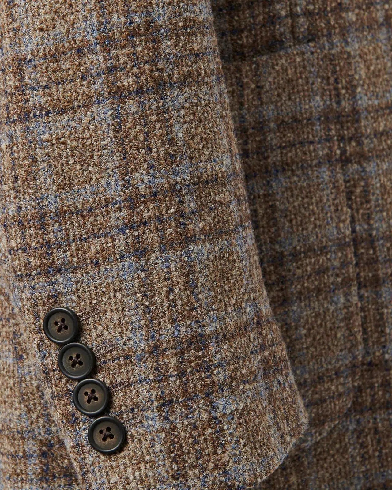 Richard James Overcheck Tweed Single Breasted Jacket Olive Blues - Image 3