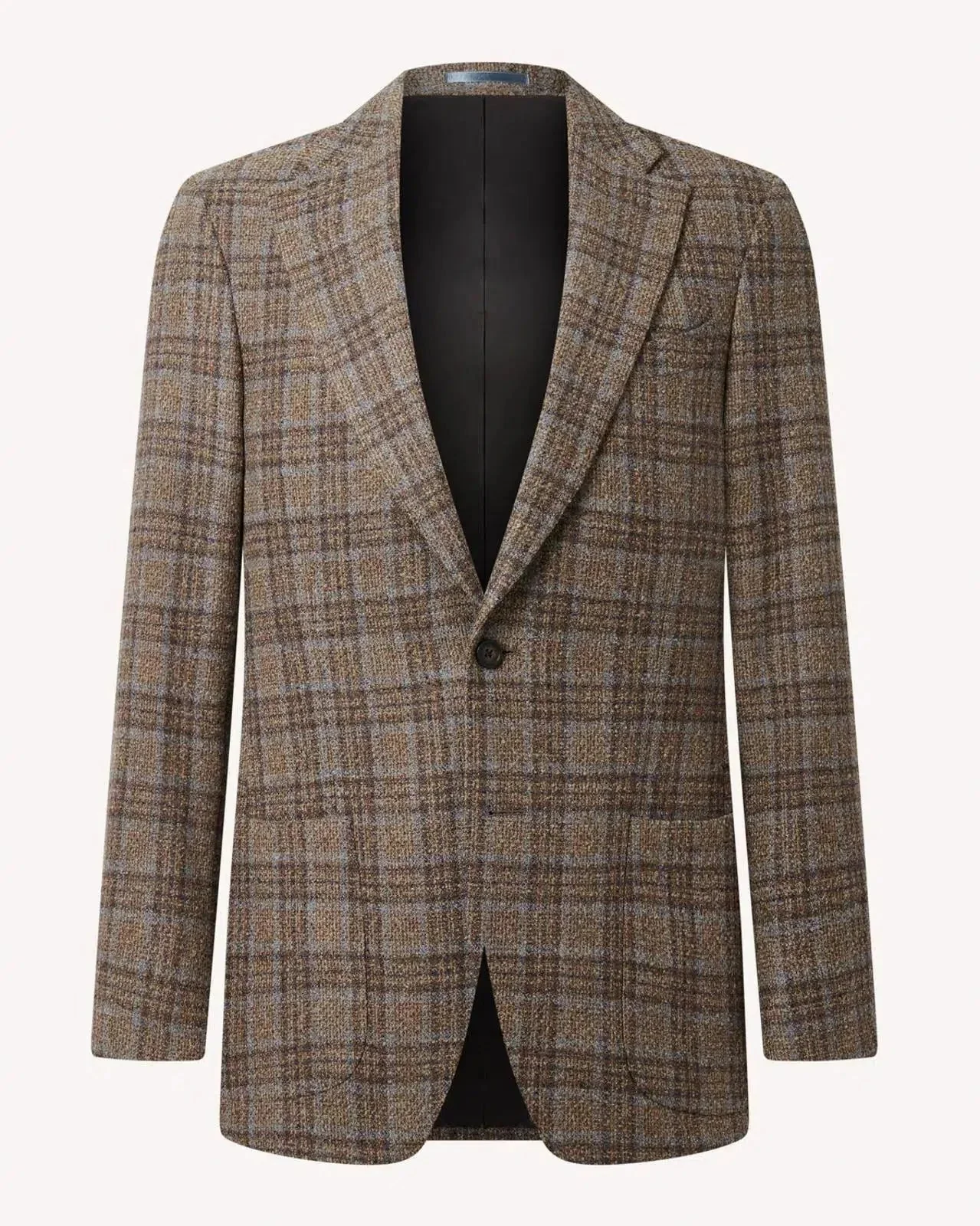 Richard James Overcheck Tweed Single Breasted Jacket Olive Blues - Image 4