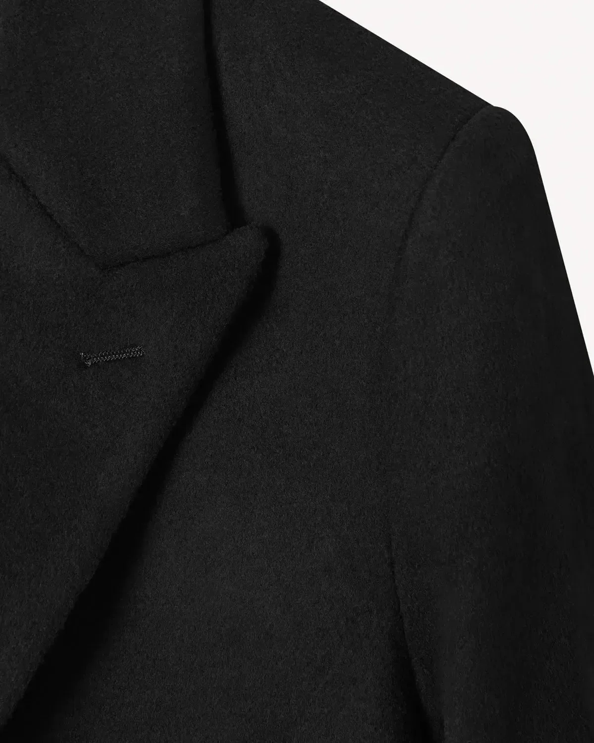 Richard James Wool Cashmere DB Overcoat Black - Image 6