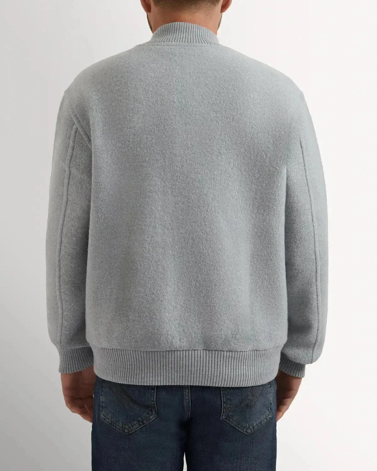 Richard James Wool College Bomber Grey - Image 3
