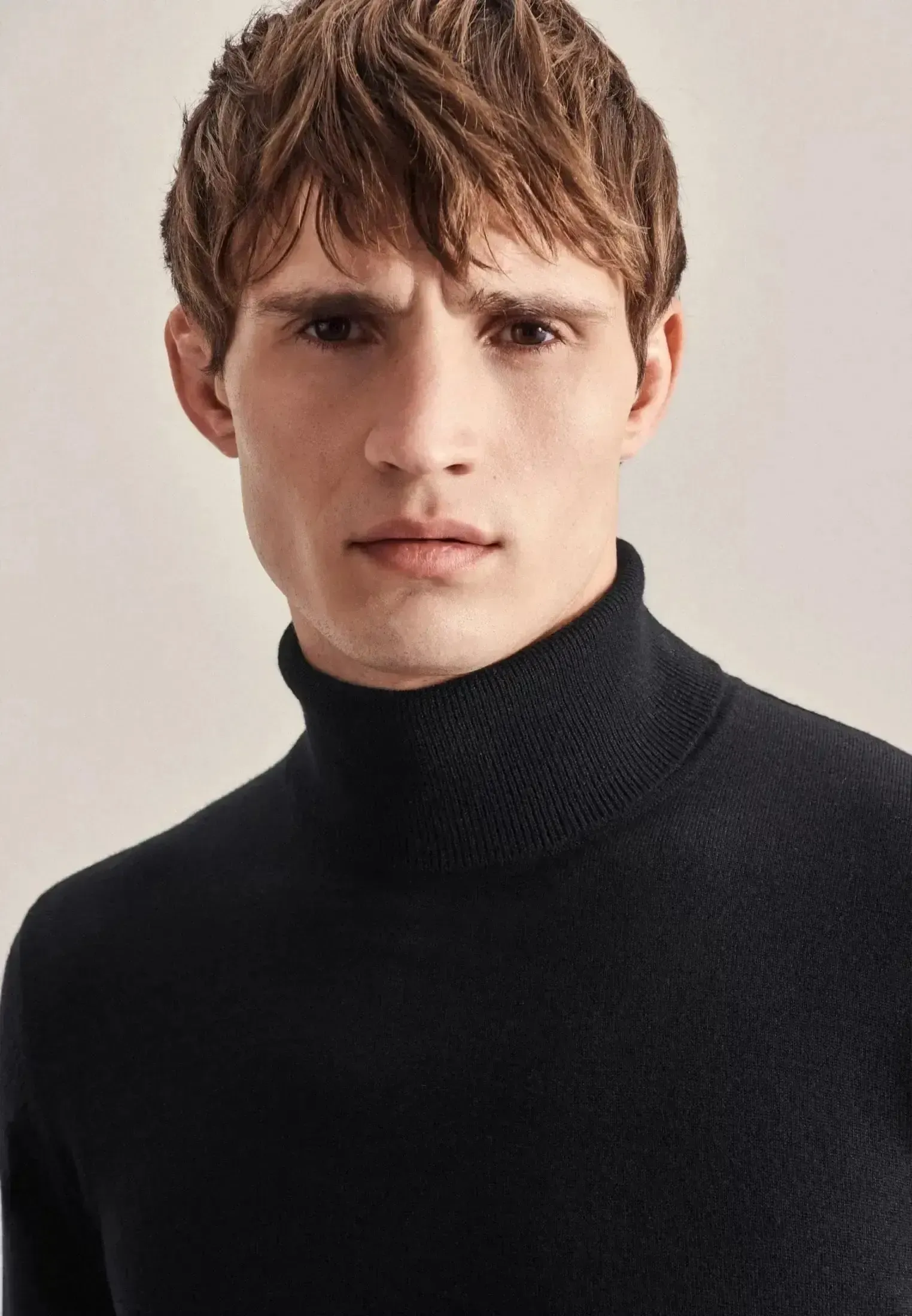 Seidensticker Mens Merino Wool Roll Neck Knit Black - Image 4