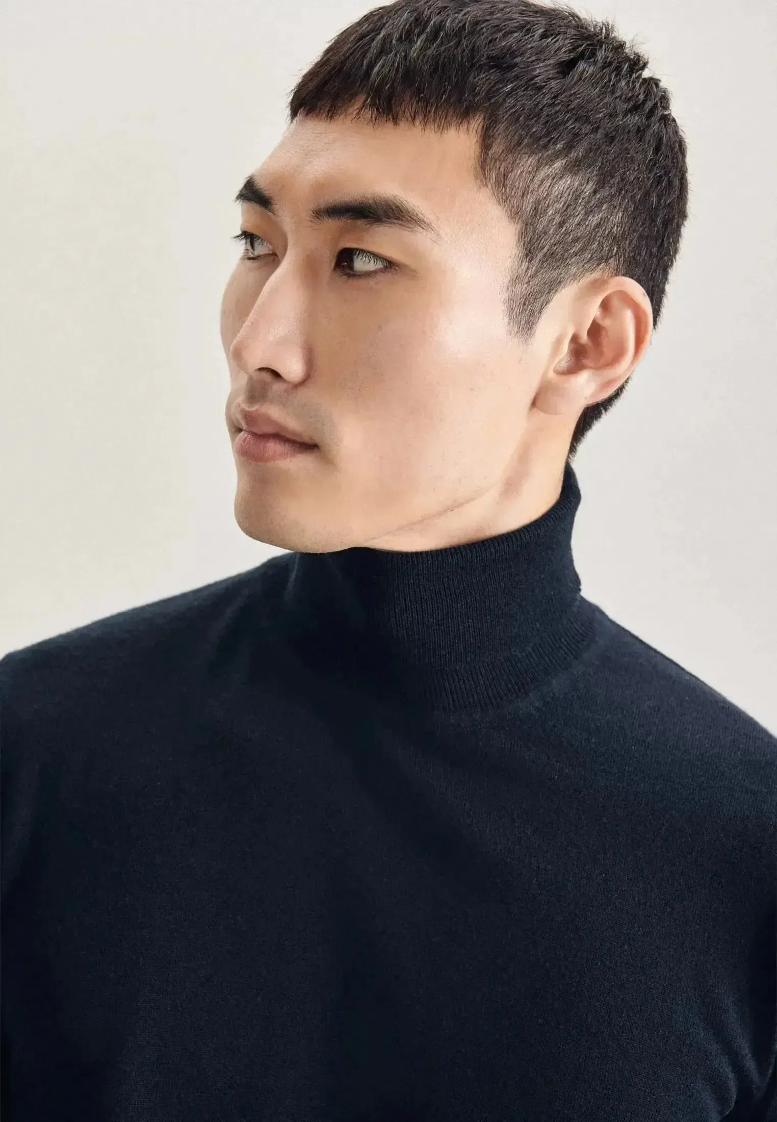 Seidensticker Mens Merino Wool Roll Neck Knit Dark Blue - Image 4
