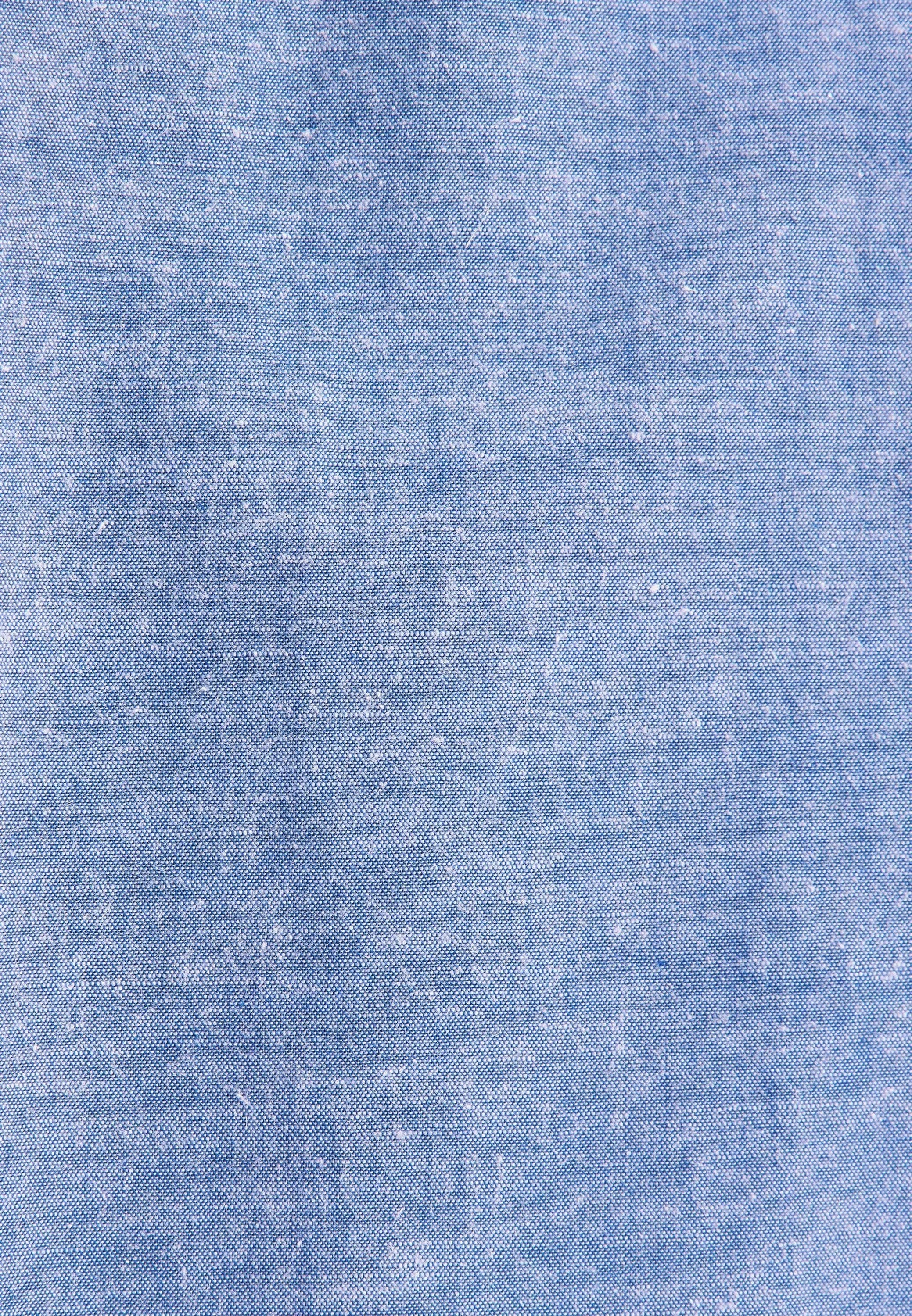 Seidensticker Mens Regular Fit Button Down Linen Blend Chambray Shirt Mid Blue - Image 10