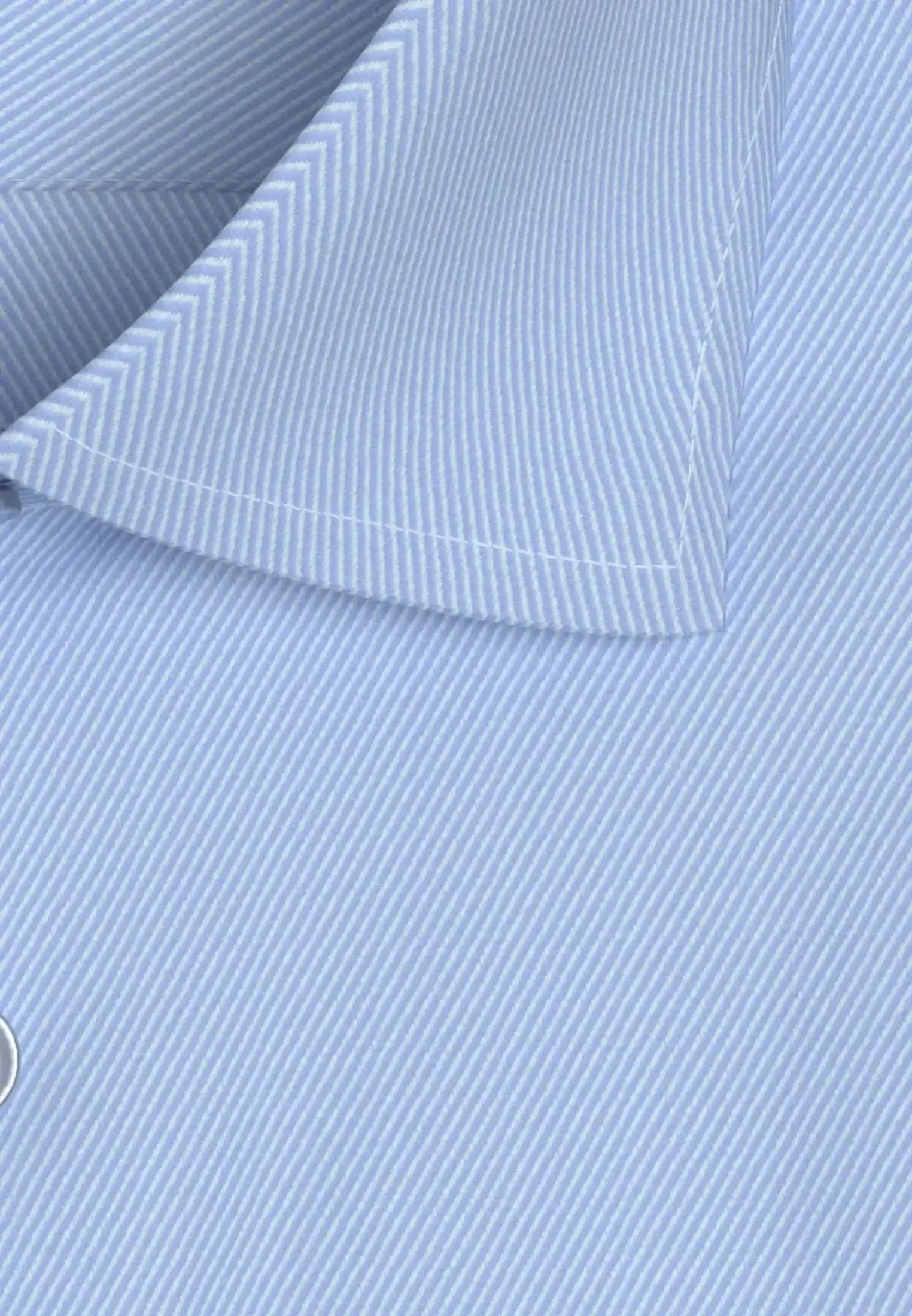 Seidensticker Mens Regular Fit No Iron Business Kent Contrast Patch Business Shirt Light Blue - Image 10