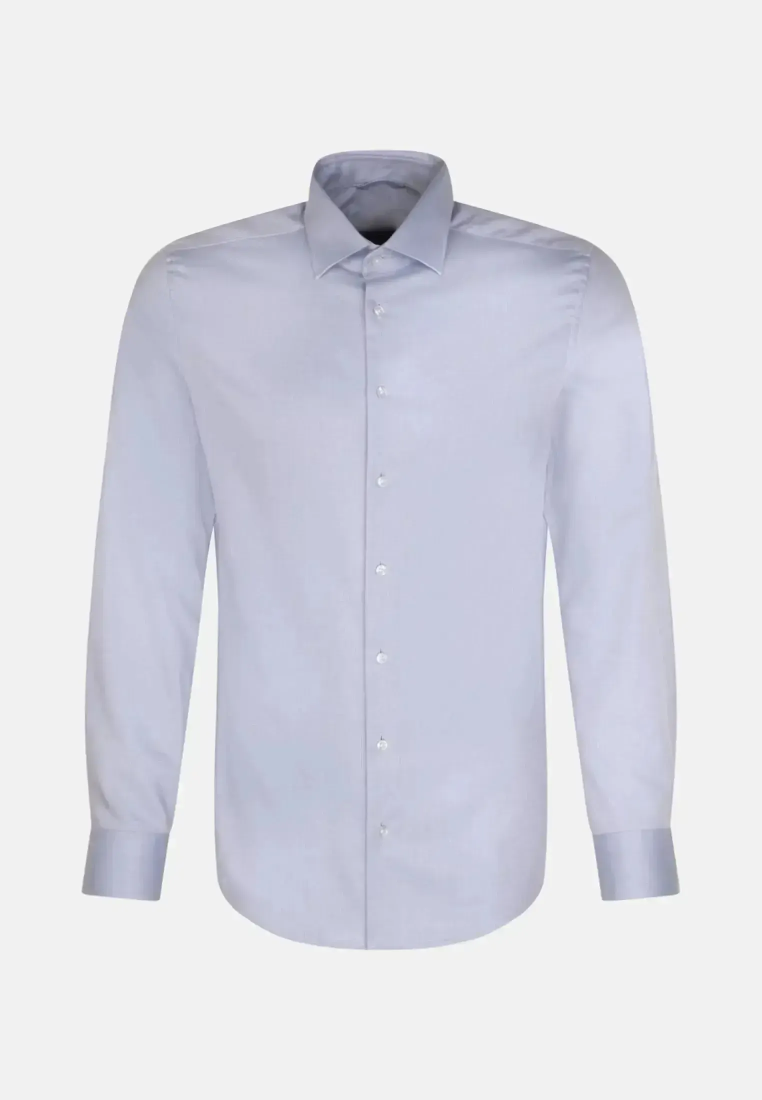 Seidensticker Mens Regular Fit No Iron New Kent Combi Cuff Business Shirt Light Blue