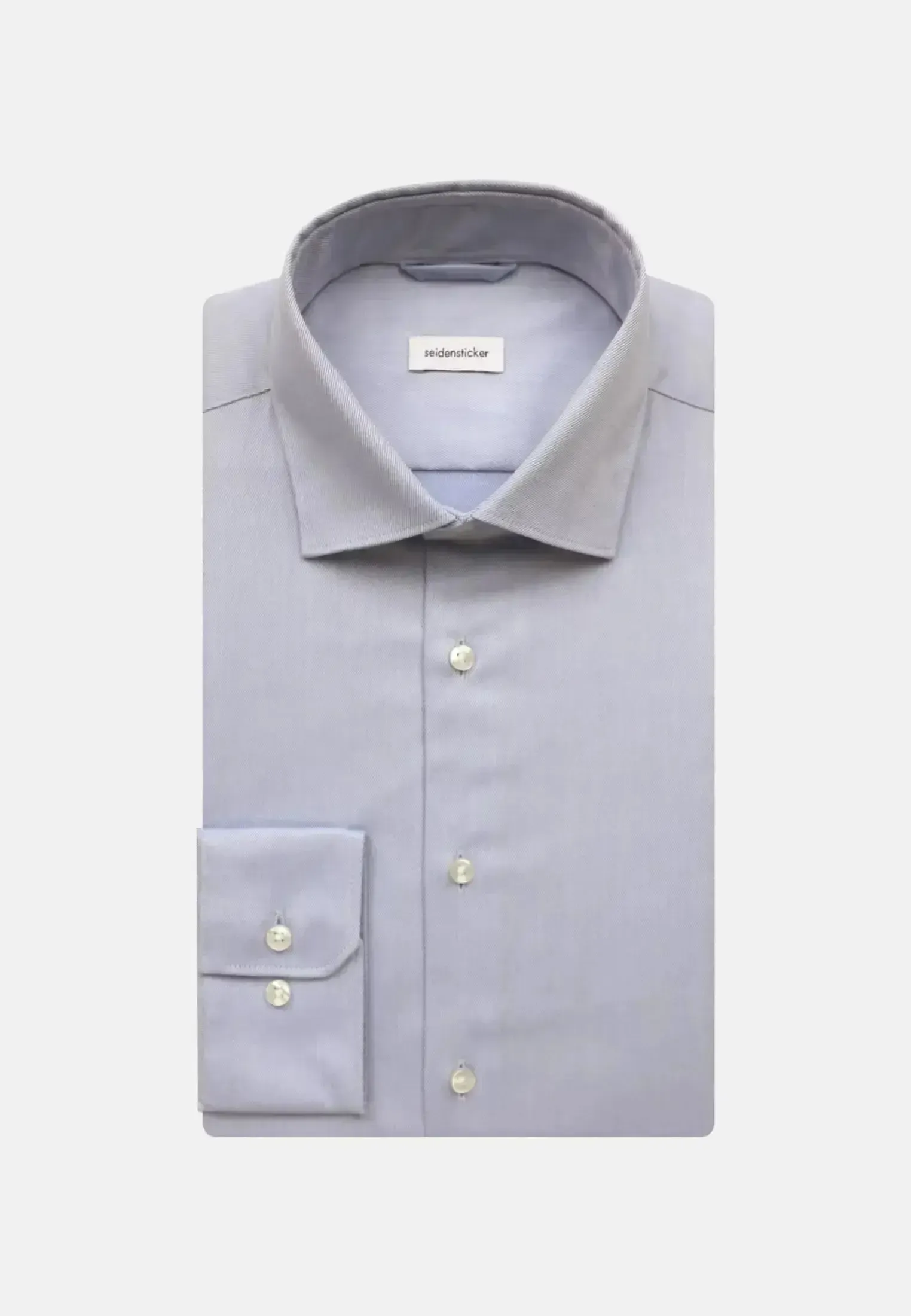 Seidensticker Mens Regular Fit No Iron New Kent Combi Cuff Business Shirt Light Blue - Image 9