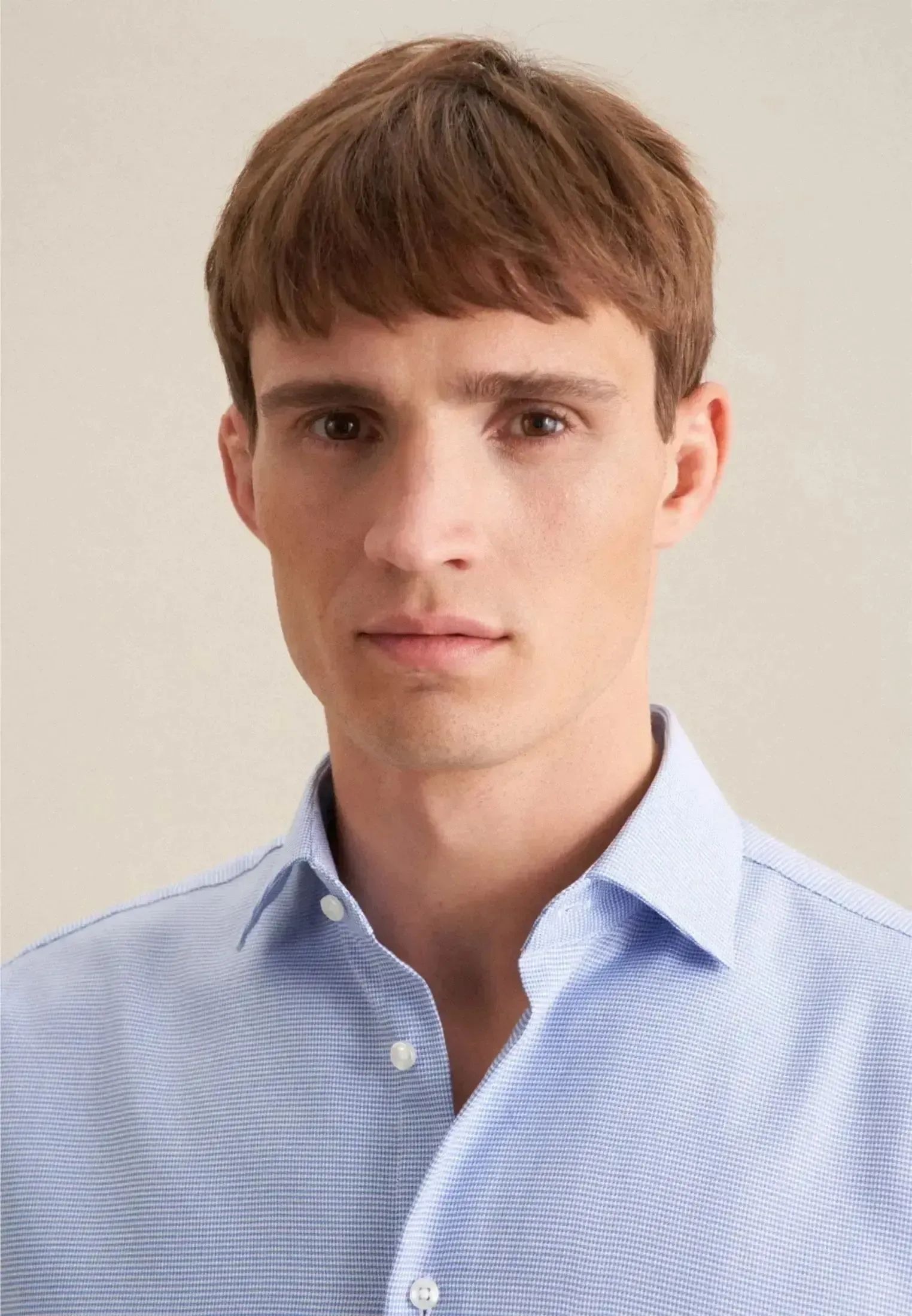 Seidensticker Mens Regular Fit No Iron New Kent Structured Business Shirt Light Blue - Image 4