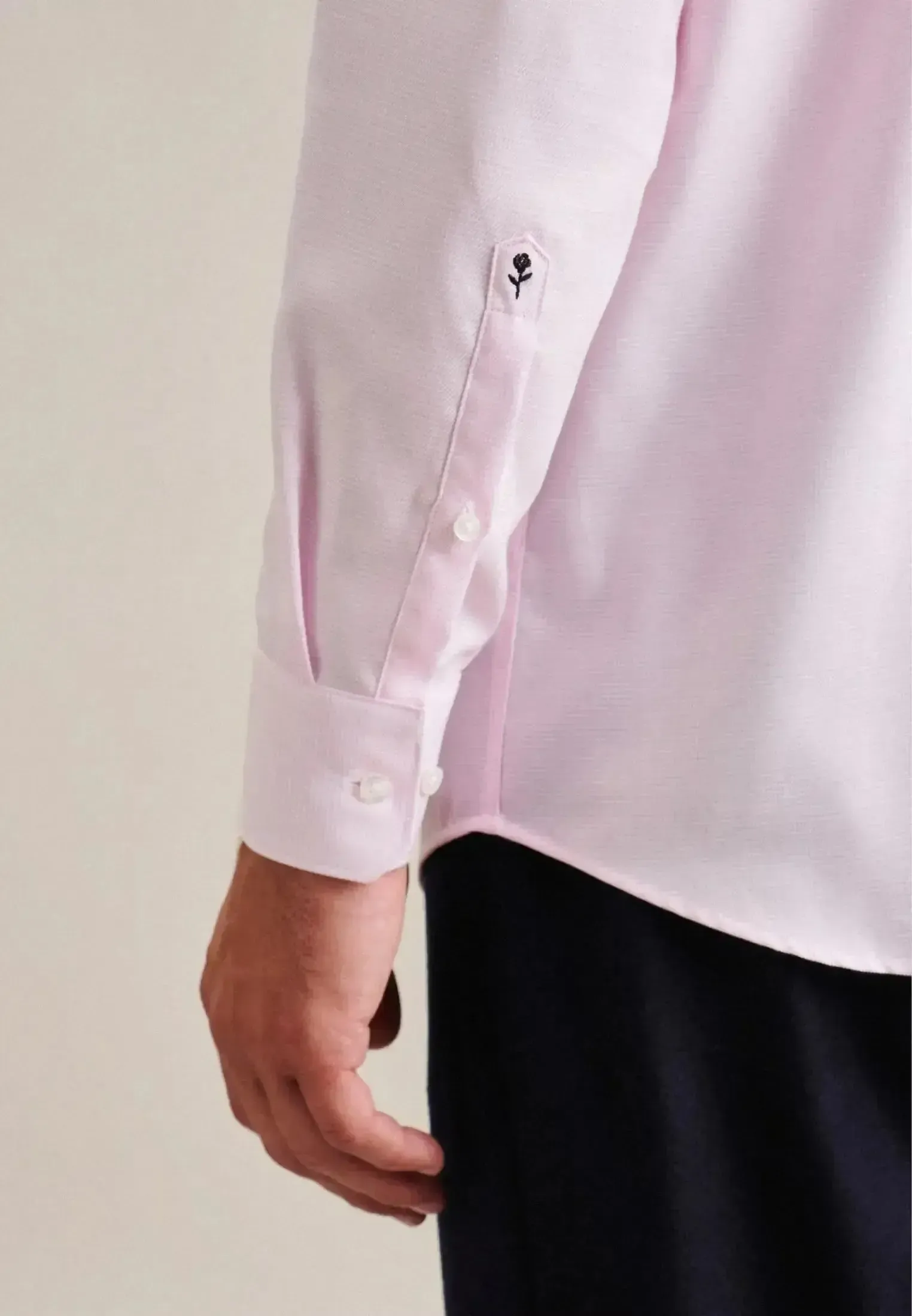 Seidensticker Mens Regular Fit No Iron New Kent Structured Business Shirt Pink - Image 5