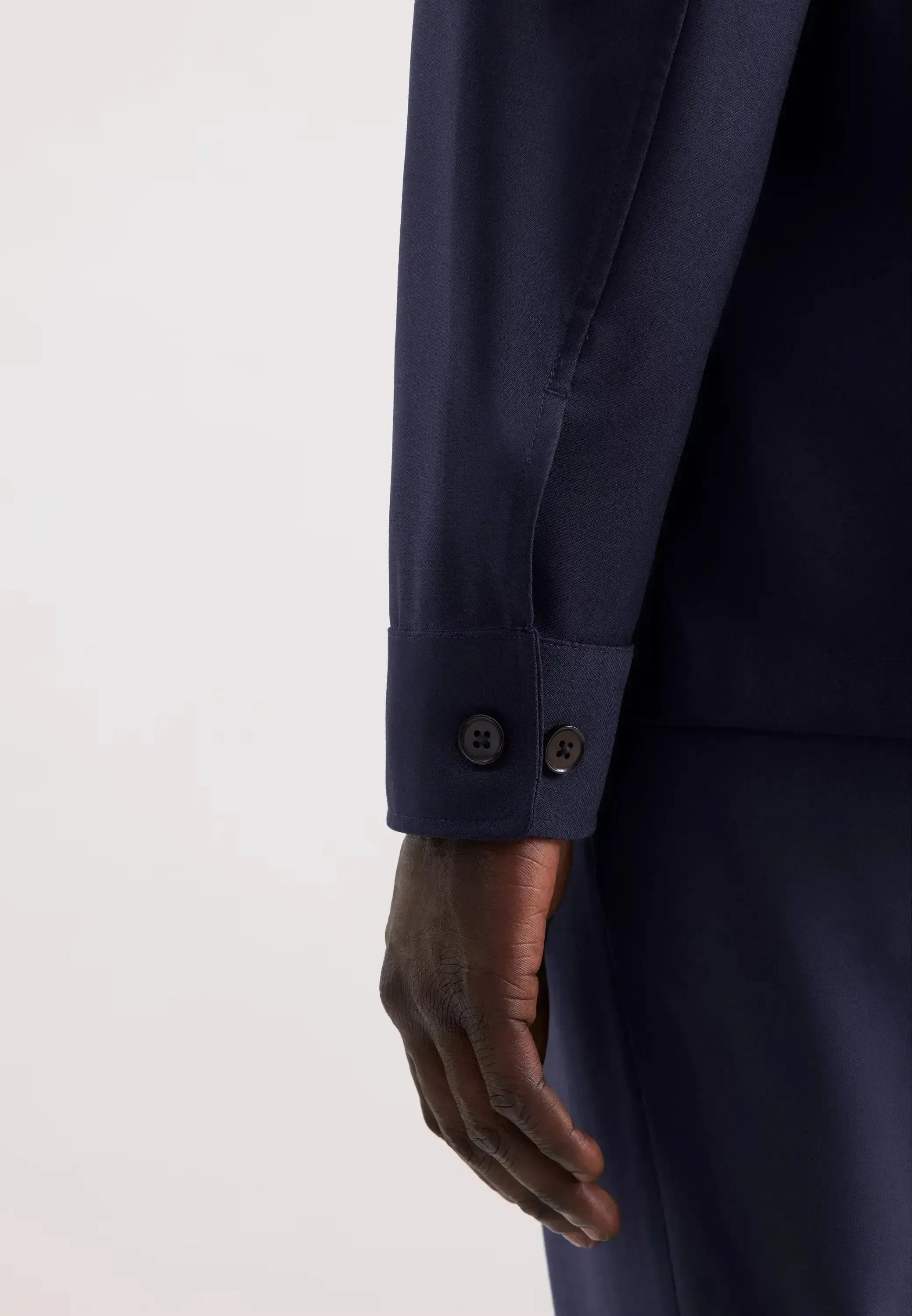 Seidensticker Mens Regular Fit Wool Mix Casual Lapel Overshirt Dark Blue - Image 5
