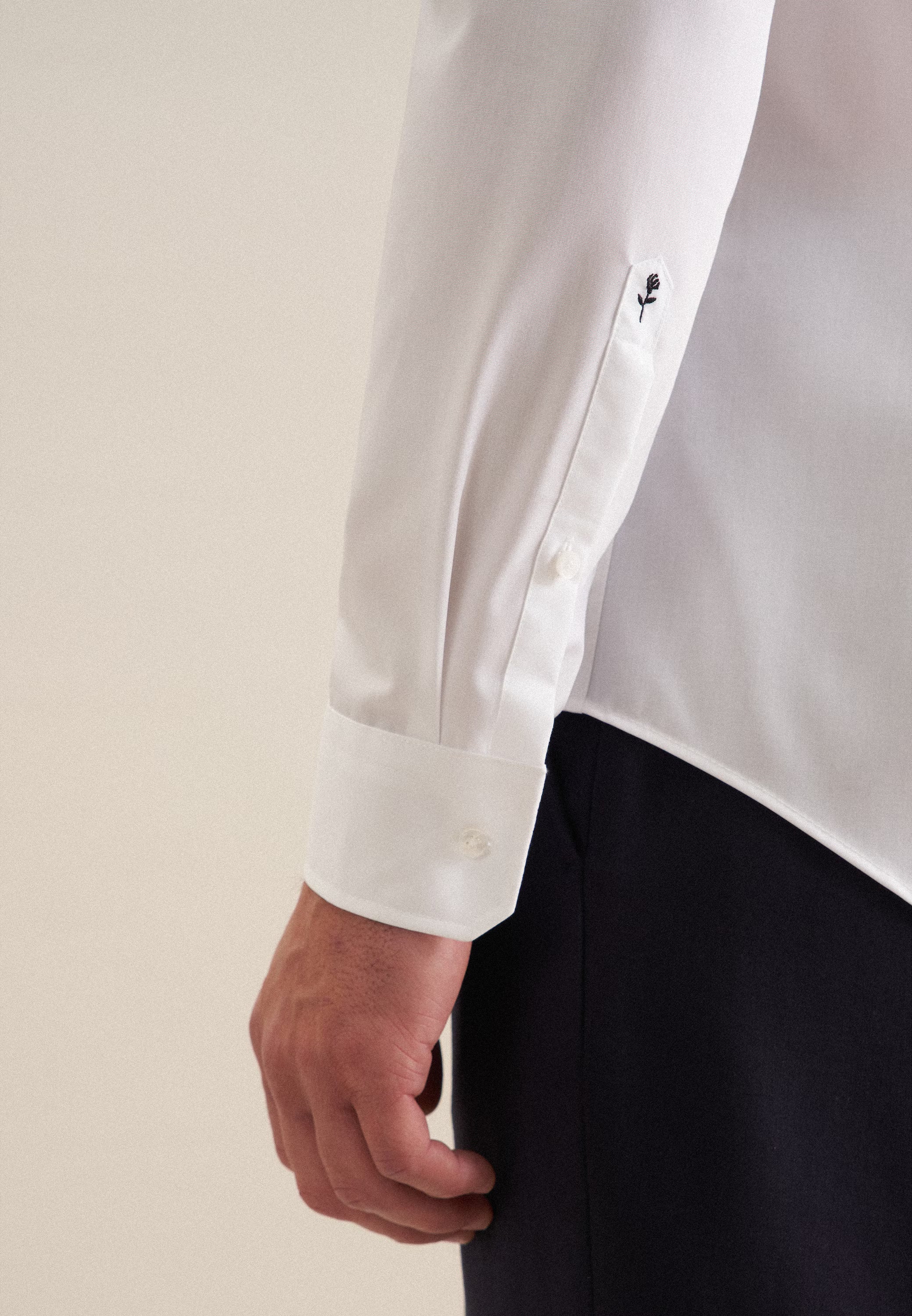 Seidensticker Mens Shaped Fit No Iron Kent Collar Business Shirt White - Image 5