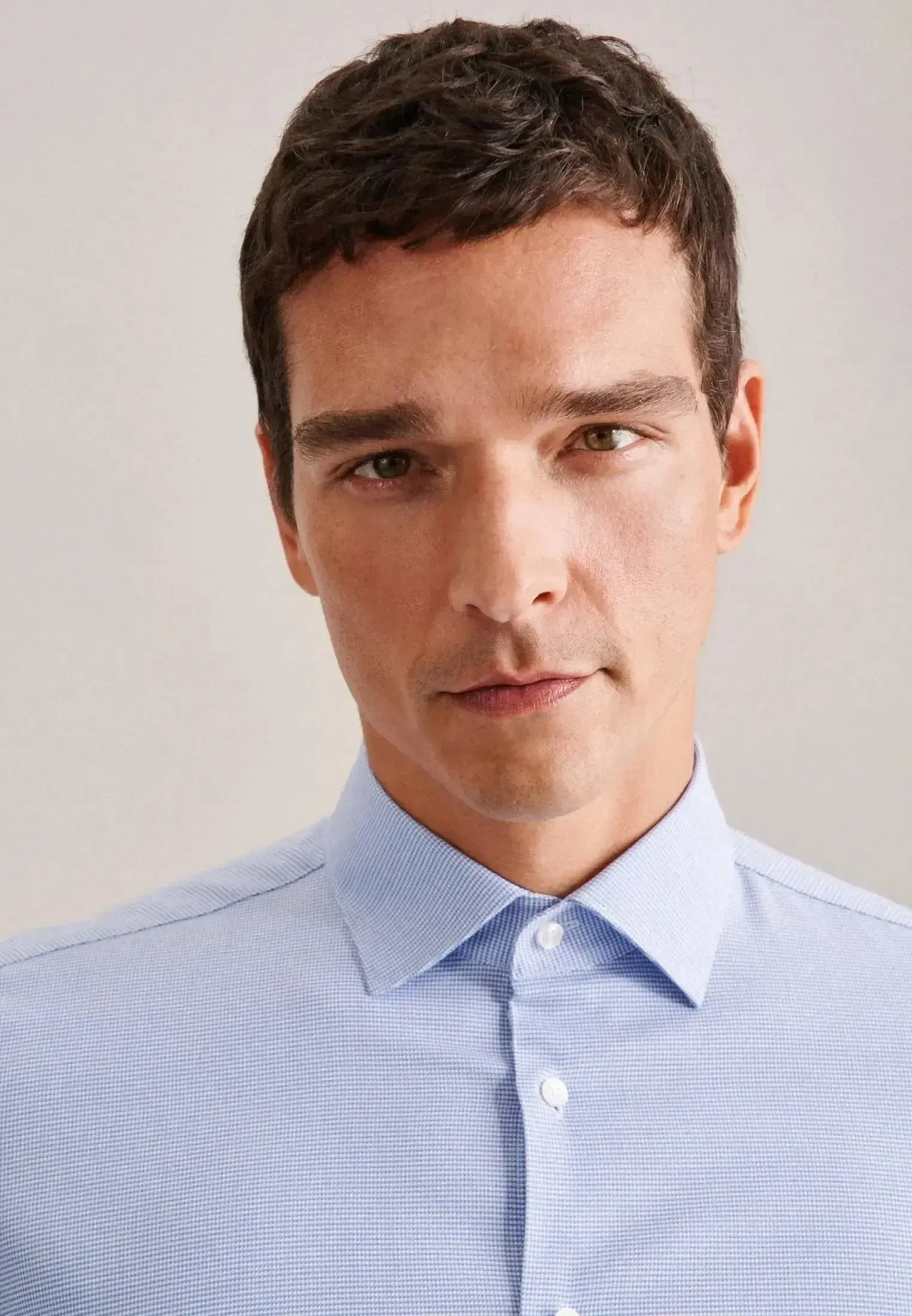 Seidensticker Mens Shaped Fit No Iron New Kent Structured Business Shirt Light Blue - Image 4
