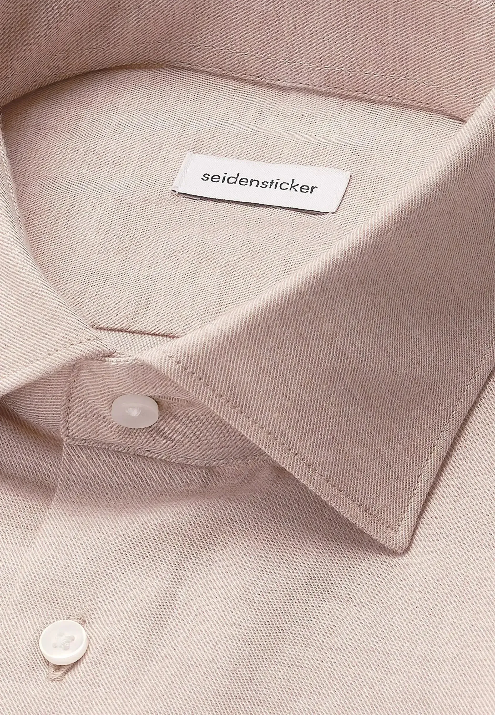 Seidensticker Mens Slim Fit New Kent Flannel Shirt Beige - Image 8