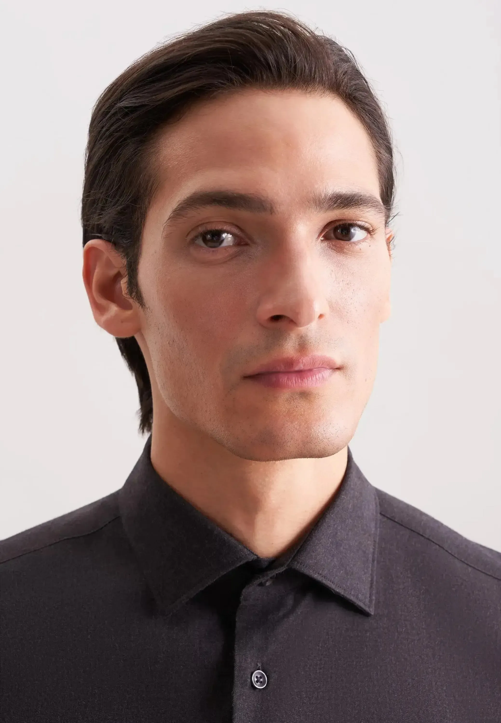 Seidensticker Mens Slim Fit New Kent Flannel Shirt Grey - Image 4