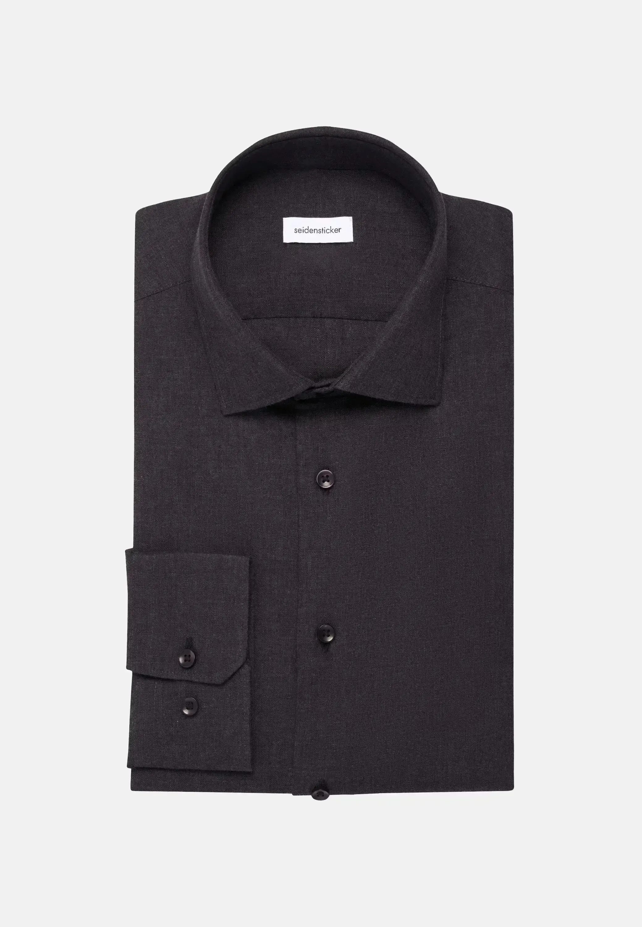 Seidensticker Mens Slim Fit New Kent Flannel Shirt Grey - Image 9