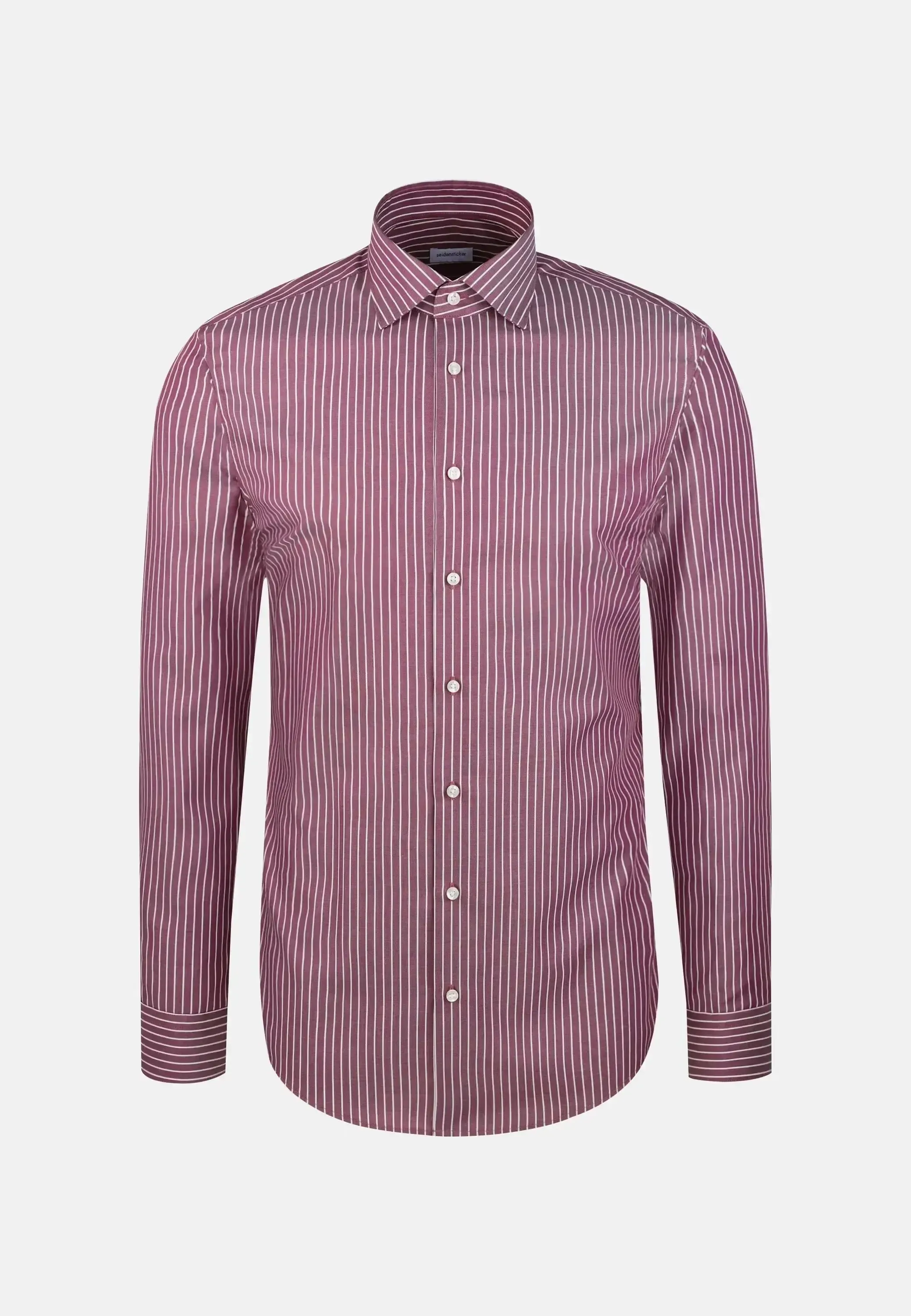 Seidensticker Mens Slim Fit No Iron New Kent Striped Business Shirt Lilac